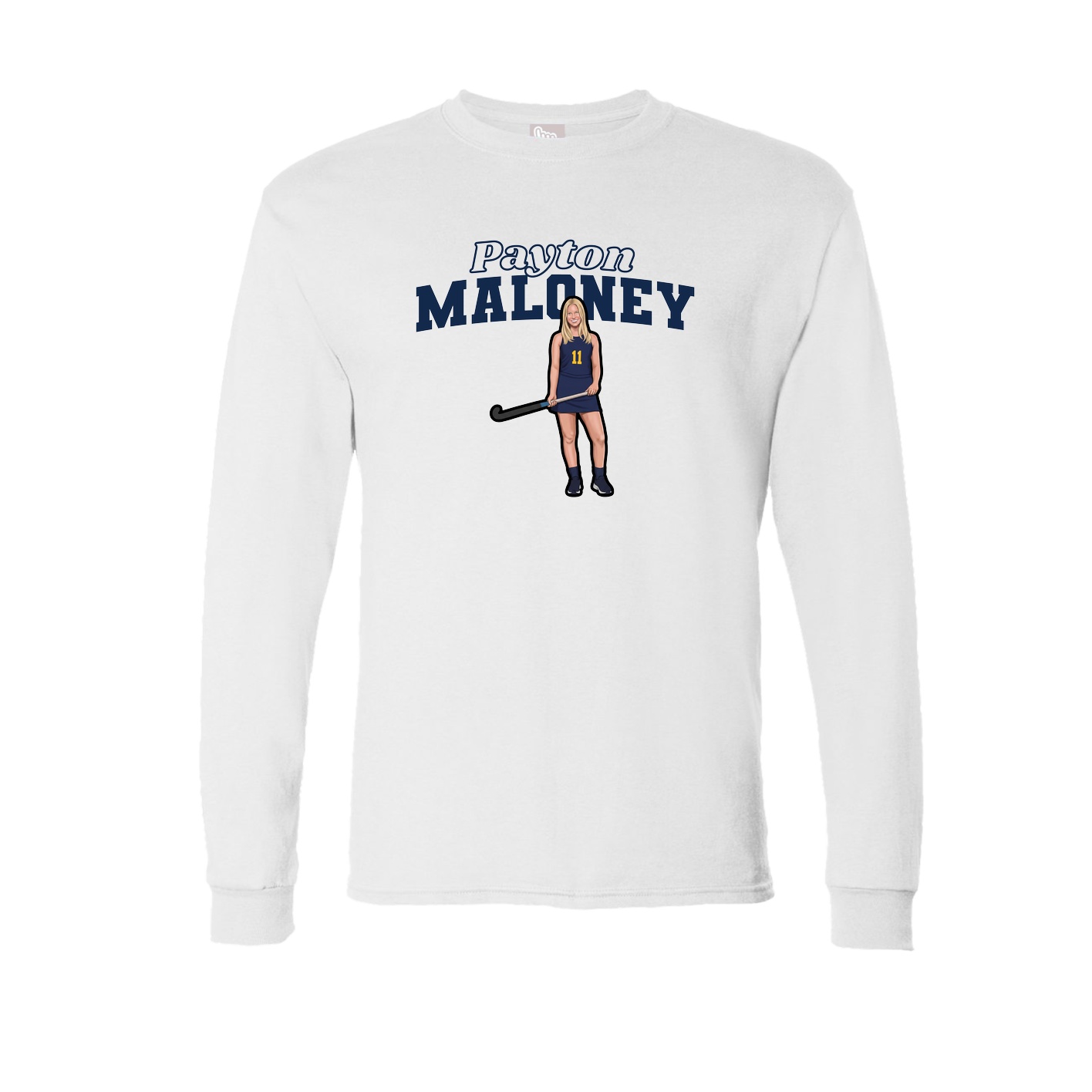 Long Sleeve Tee — Name Arch in White