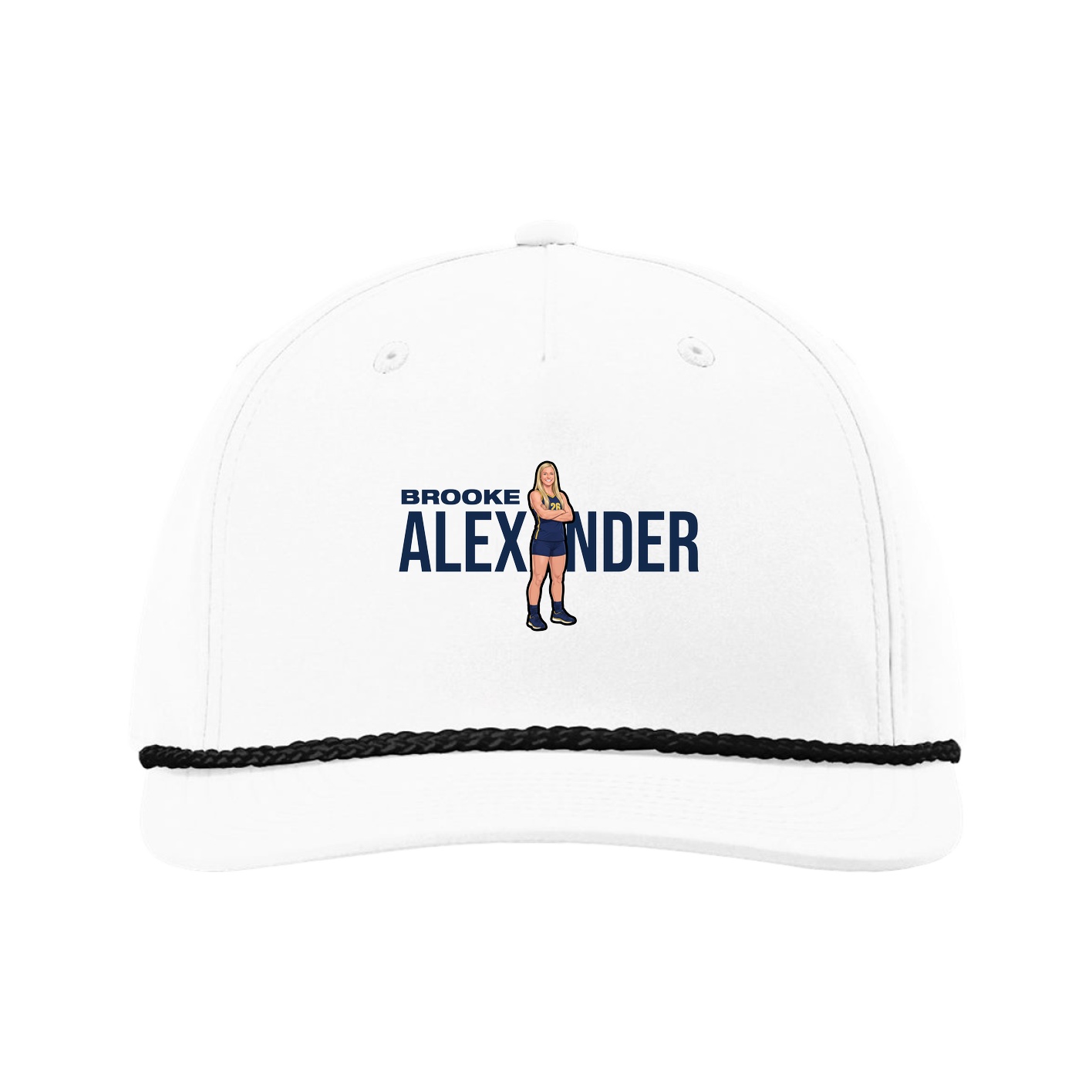 Five-Panel Classic Rope Cap — Player Name in White