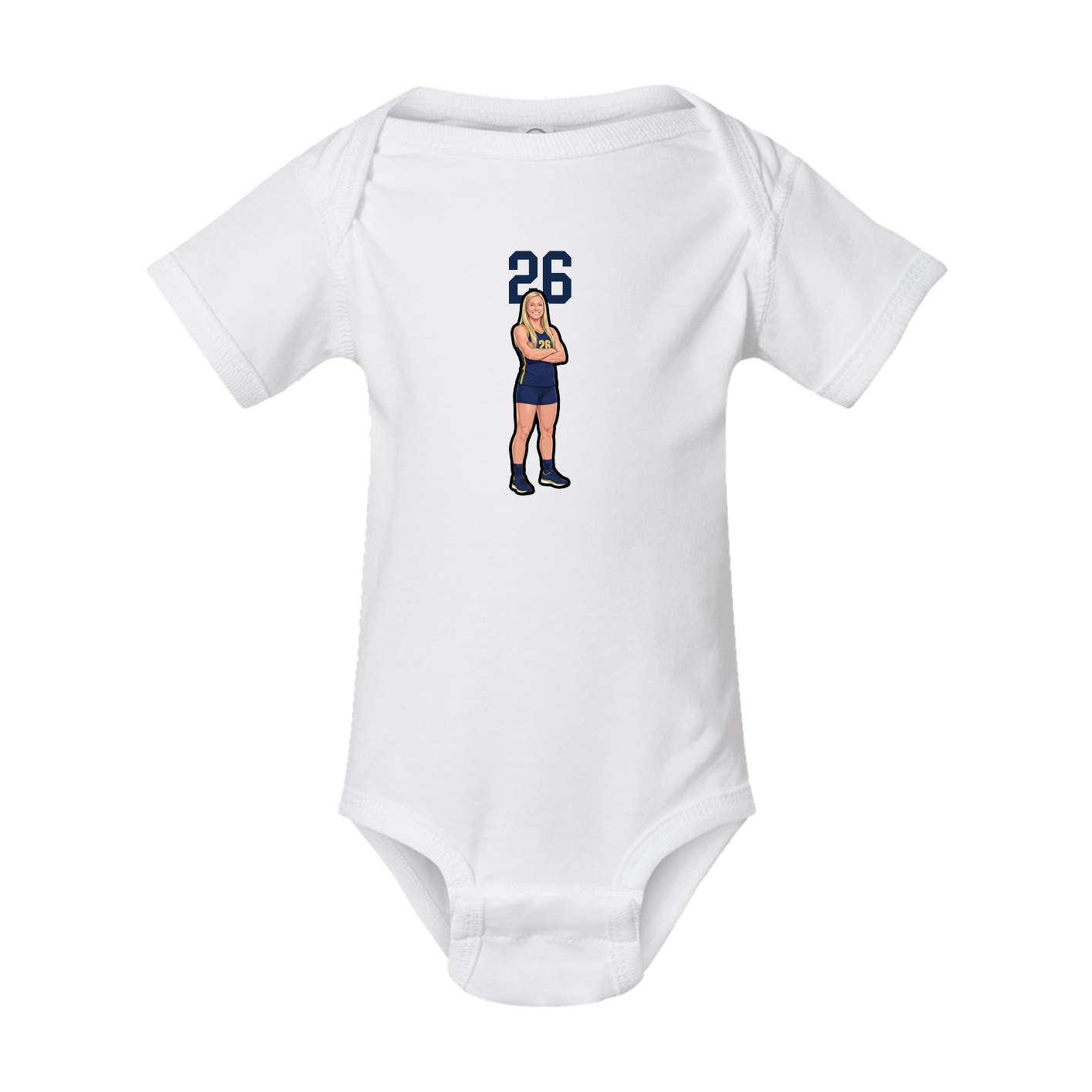 Baby Onesie — Number Top in White