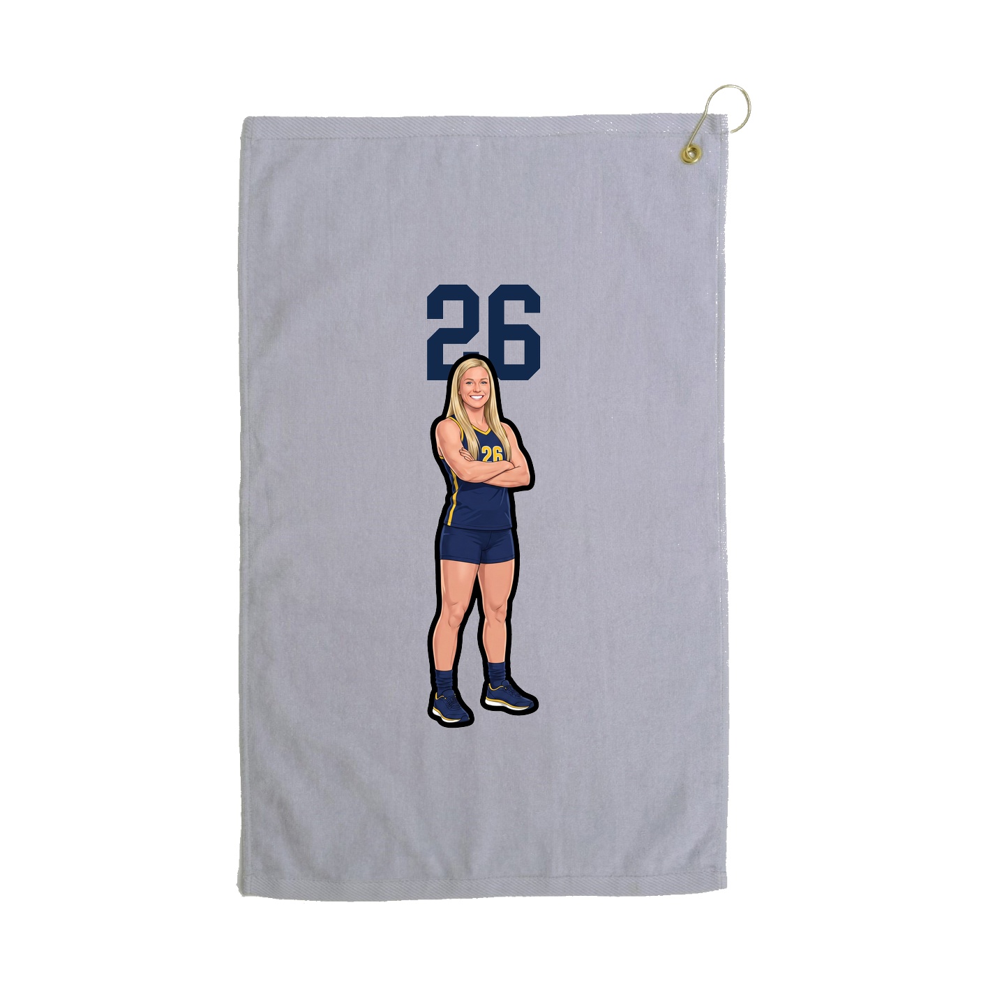 Golf Towel — Number Top in Grey