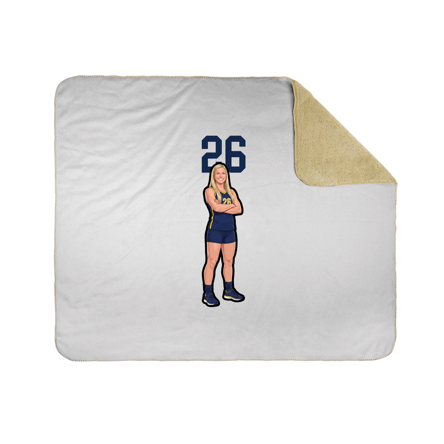 Throw Blanket — Number Top in White