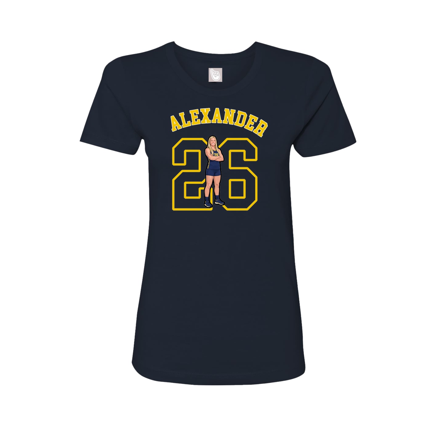Fitted Women's Tee — Shirsey Arch in Navy
