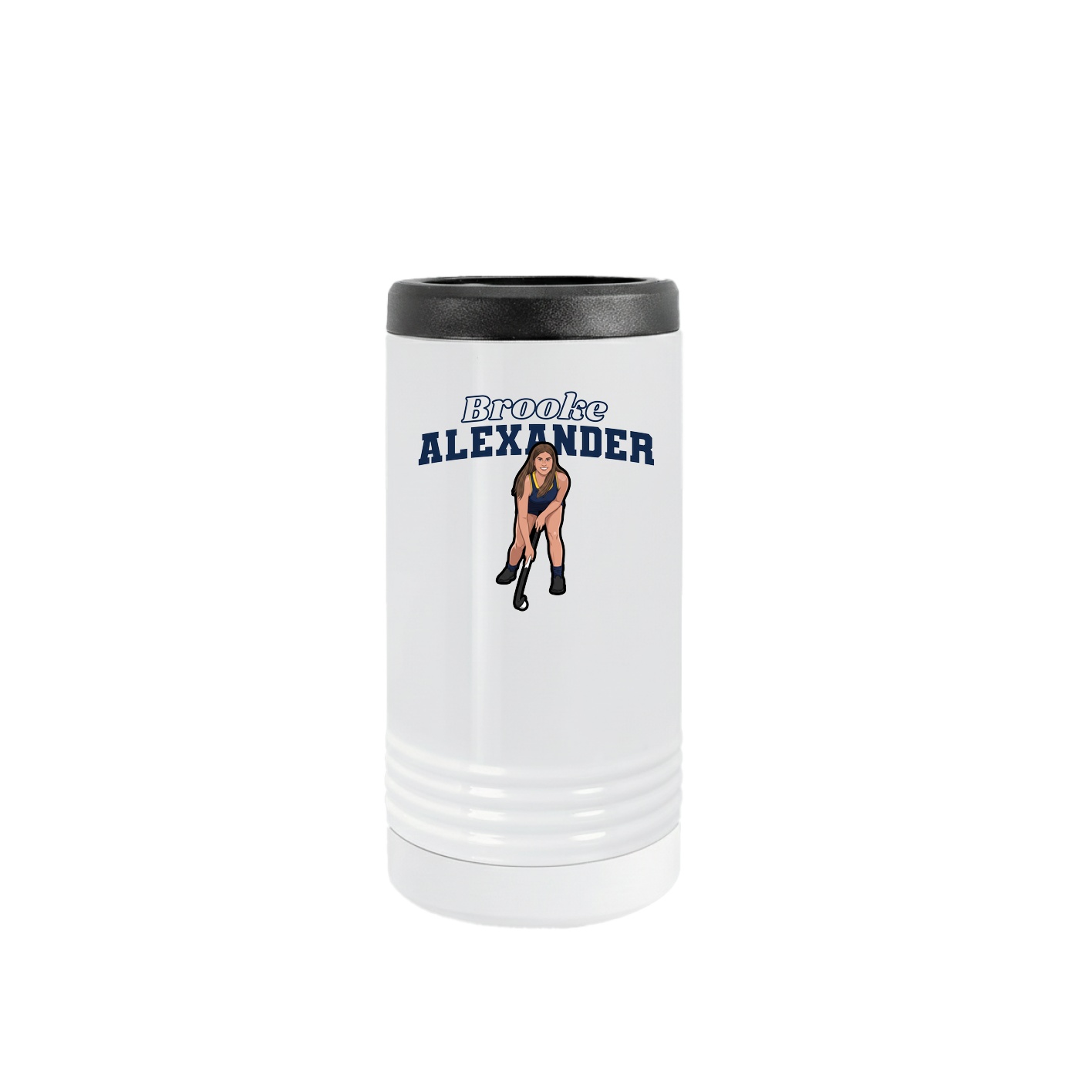Slim Beverage Holder — Name Arch in White