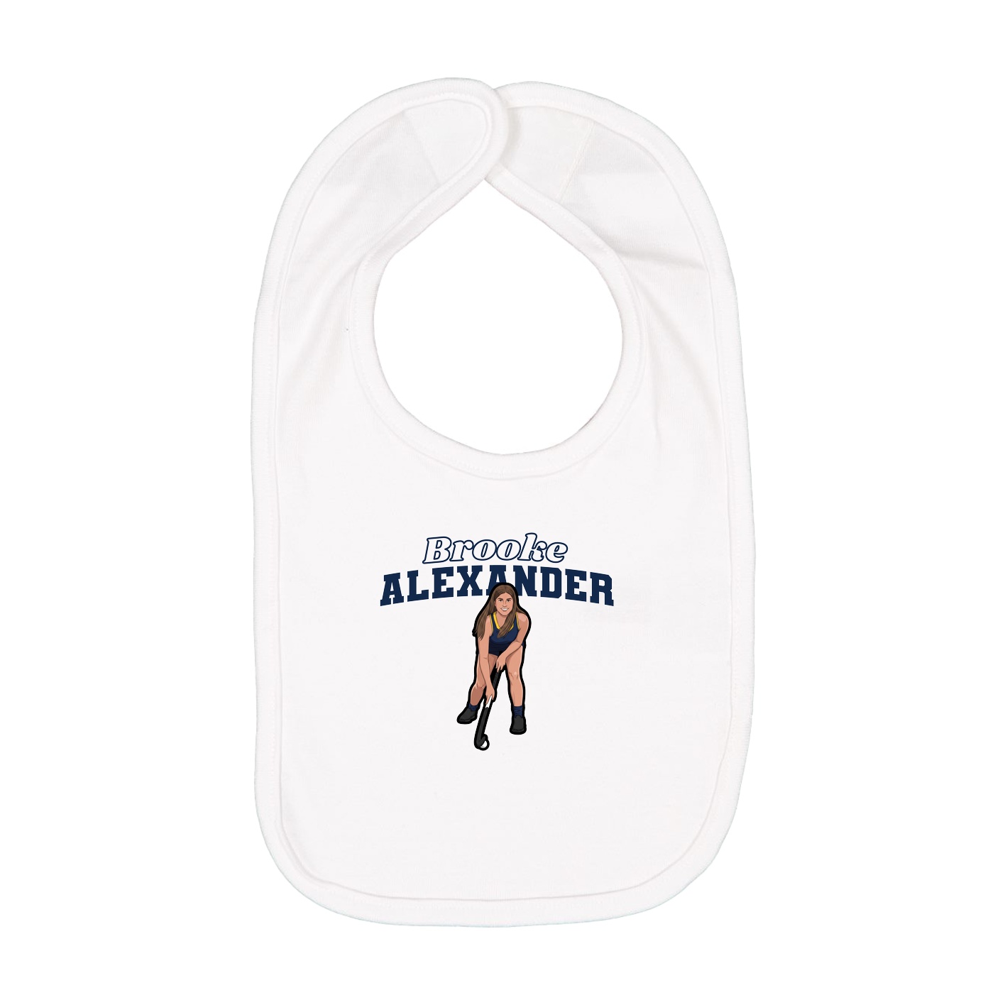 Infant Bib — Name Arch in White