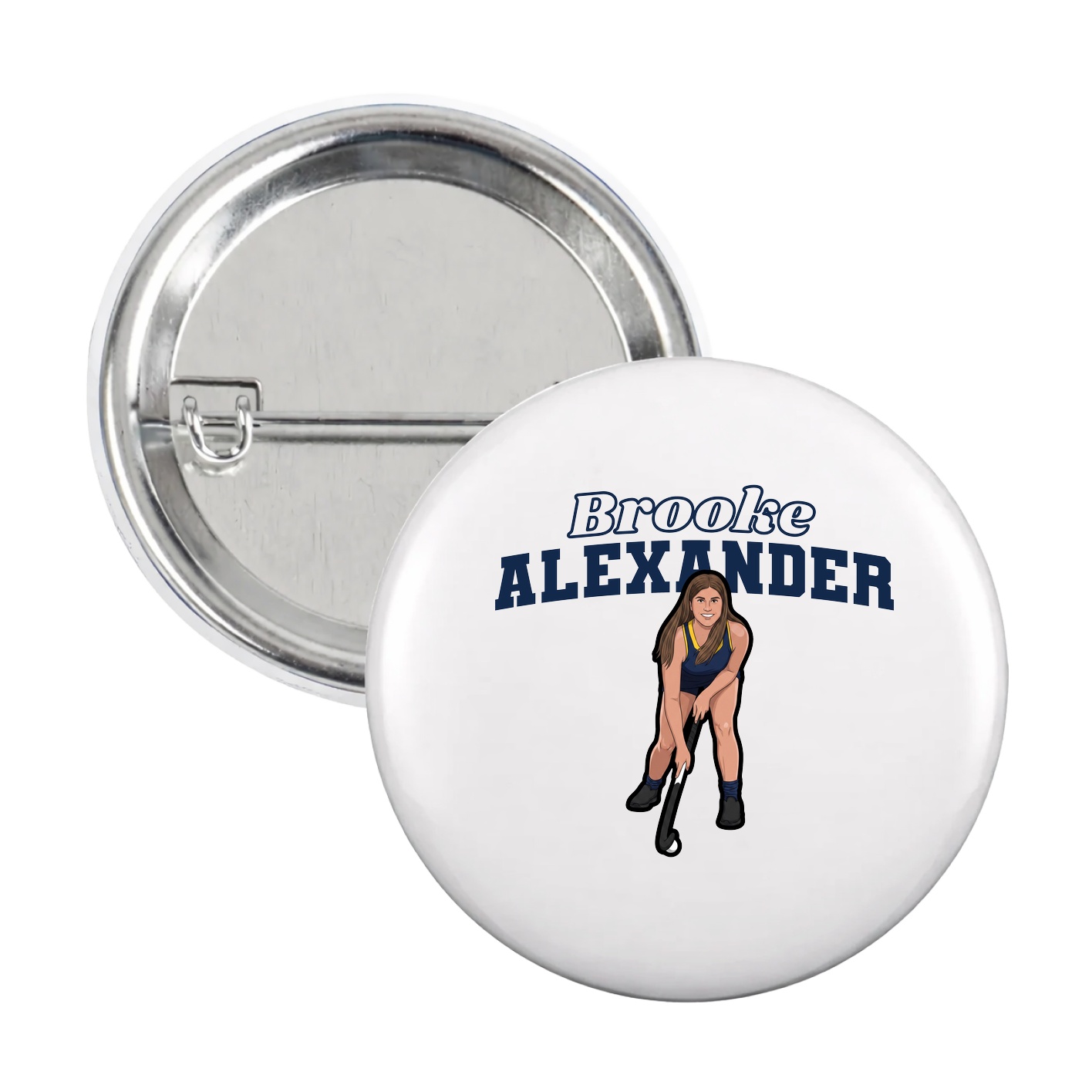 Game Day Button — Name Arch in White
