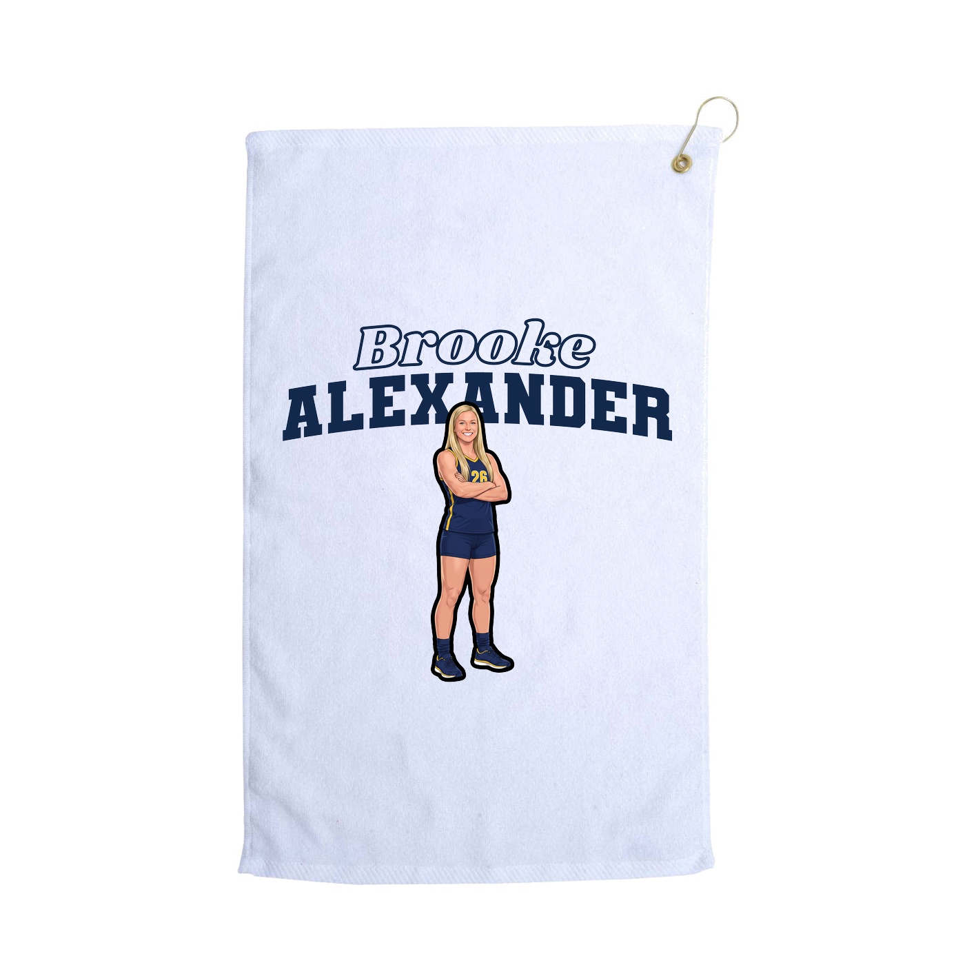 Golf Towel — Name Arch in White