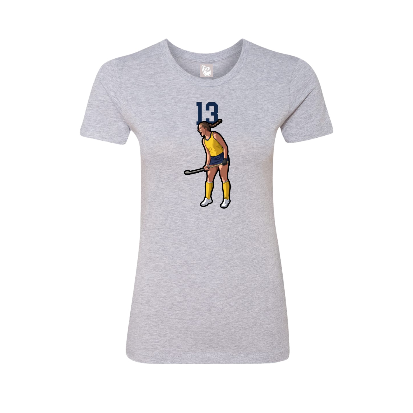Fitted Women's Tee — Number Top in Grey