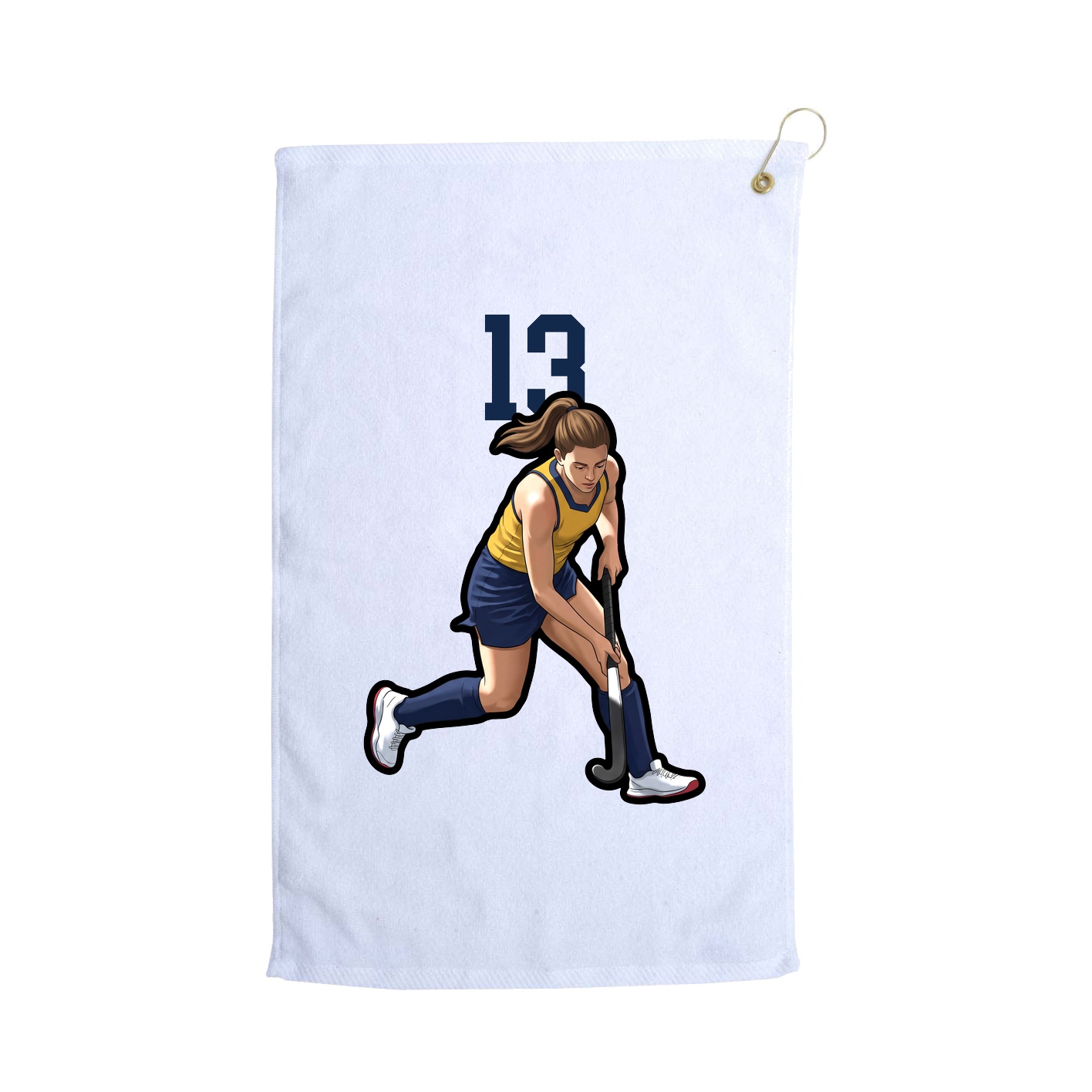 Golf Towel — Number Top in White