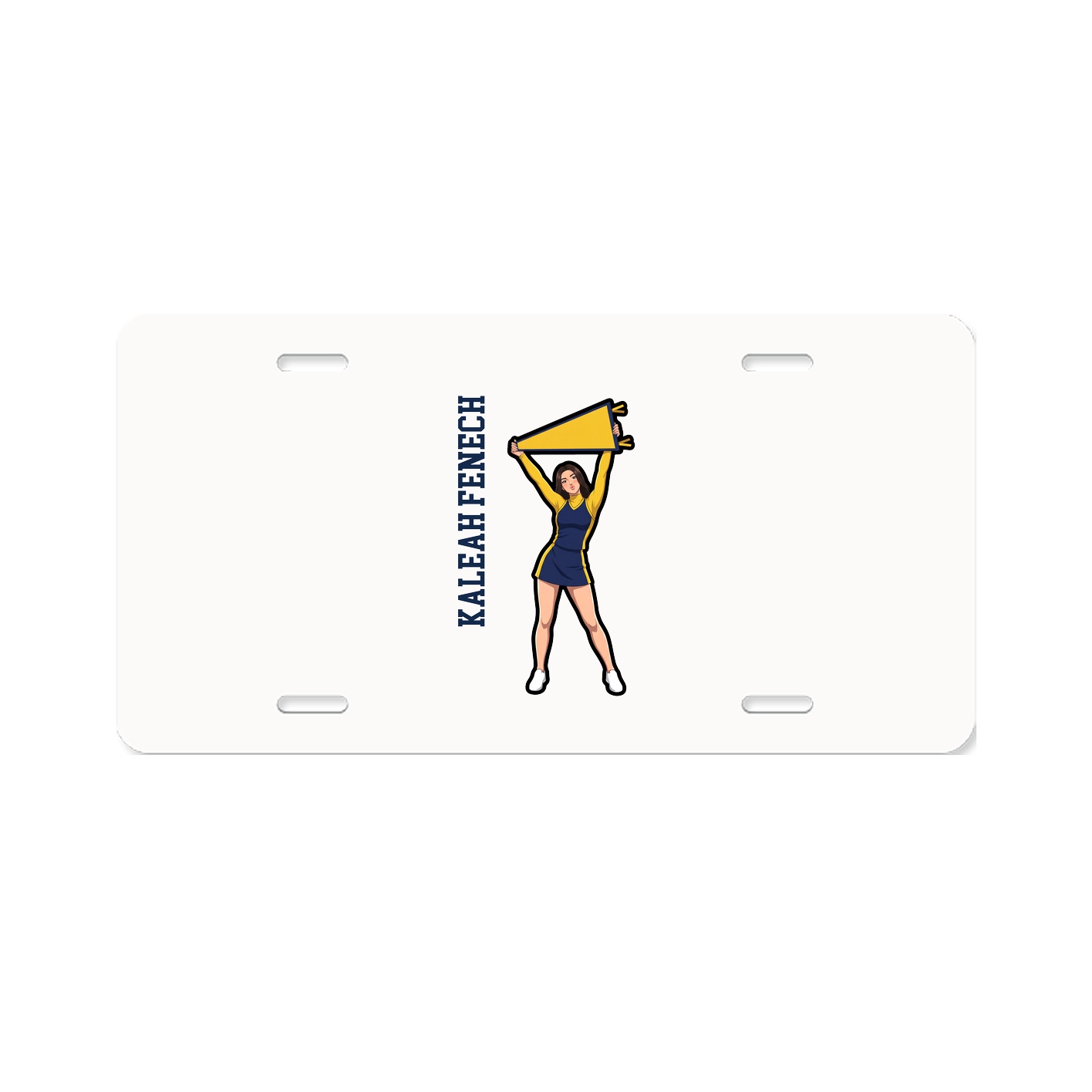 License Plate — Name Vertical in Classic