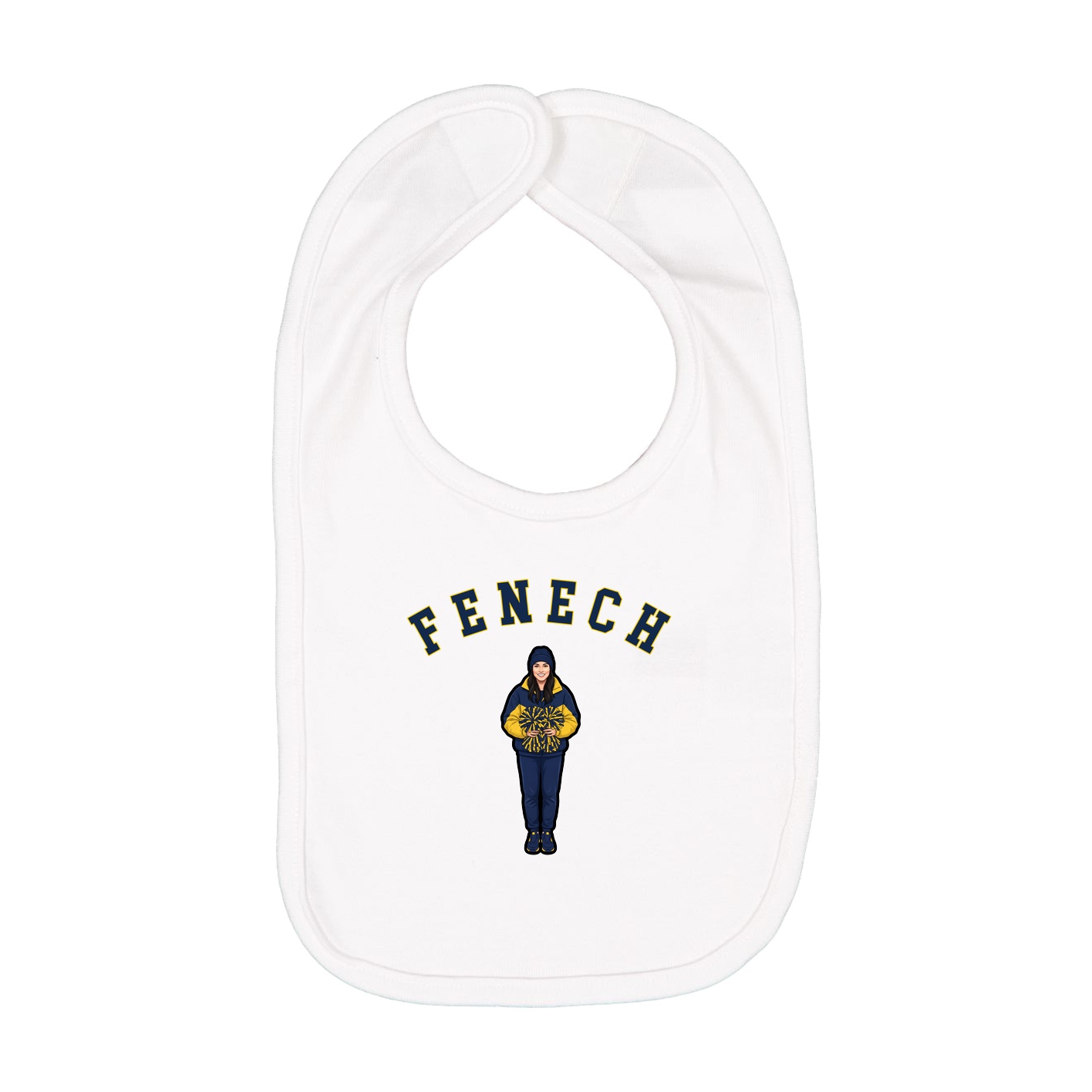 Infant Bib — Shirsey Arch in White