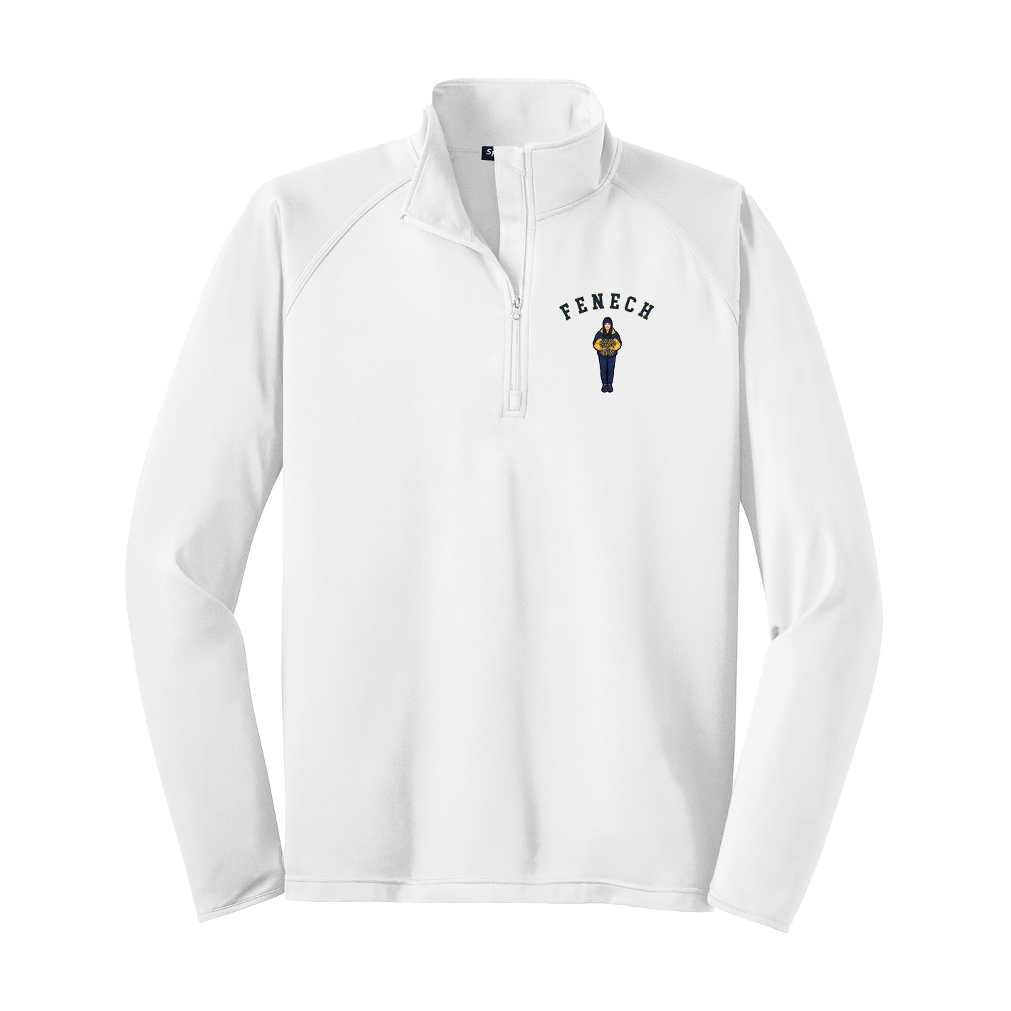 Q-Zip Pullover — Shirsey Arch in White