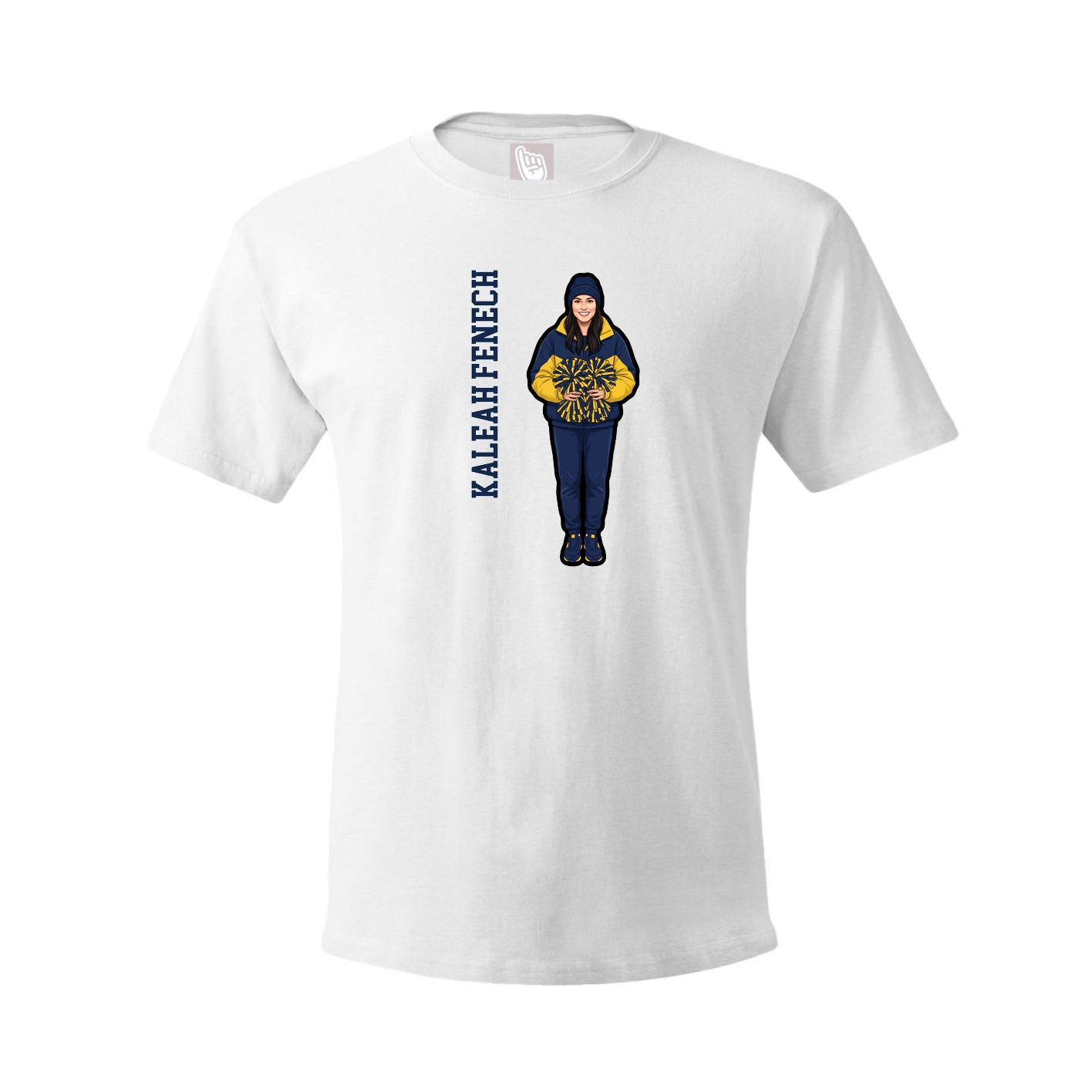 Youth Tee — Name Vertical in White
