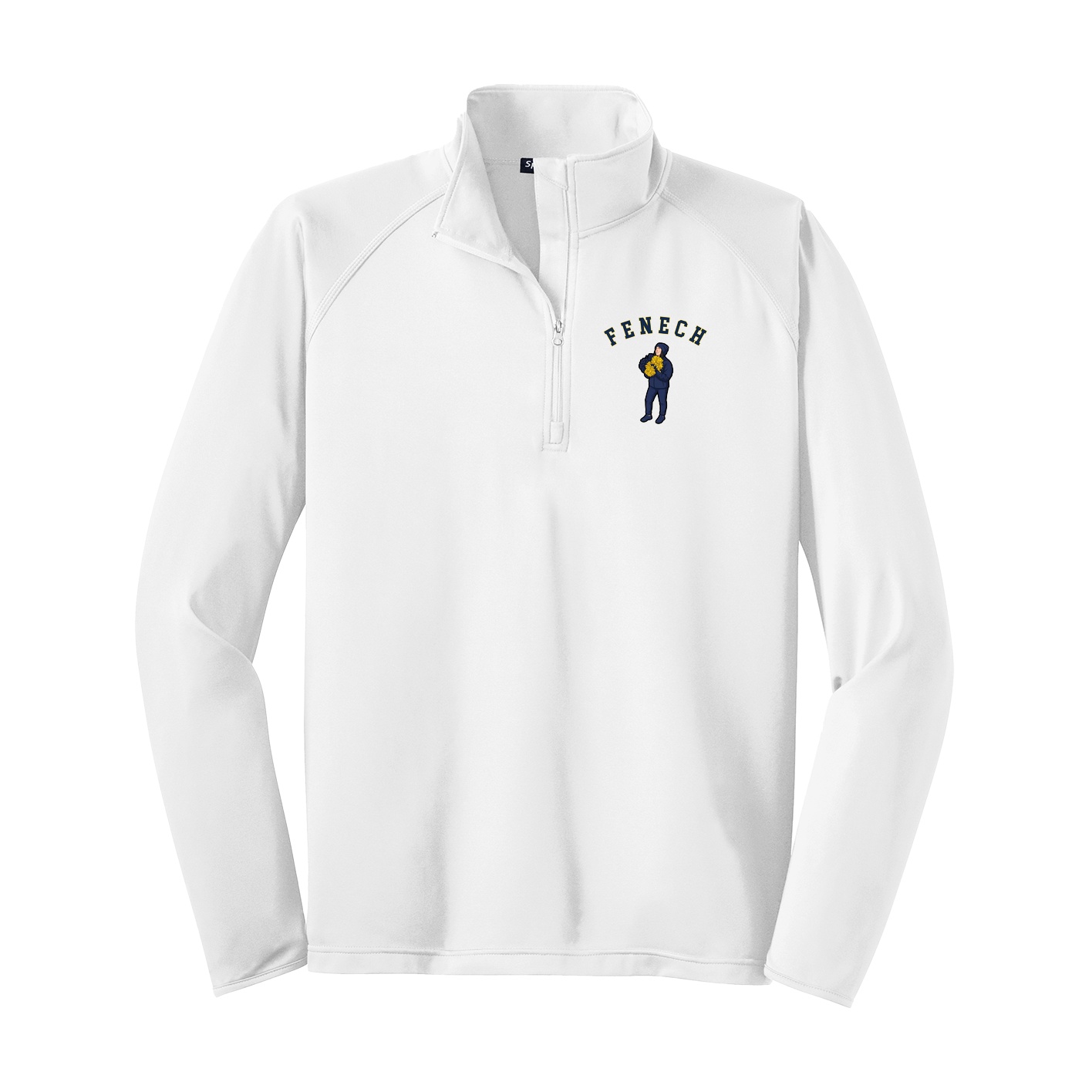Q-Zip Pullover — Shirsey Arch in White