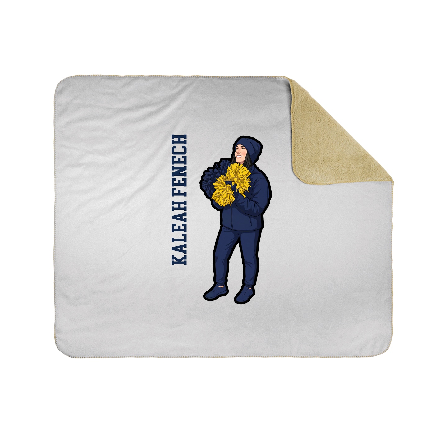Throw Blanket — Name Vertical in White