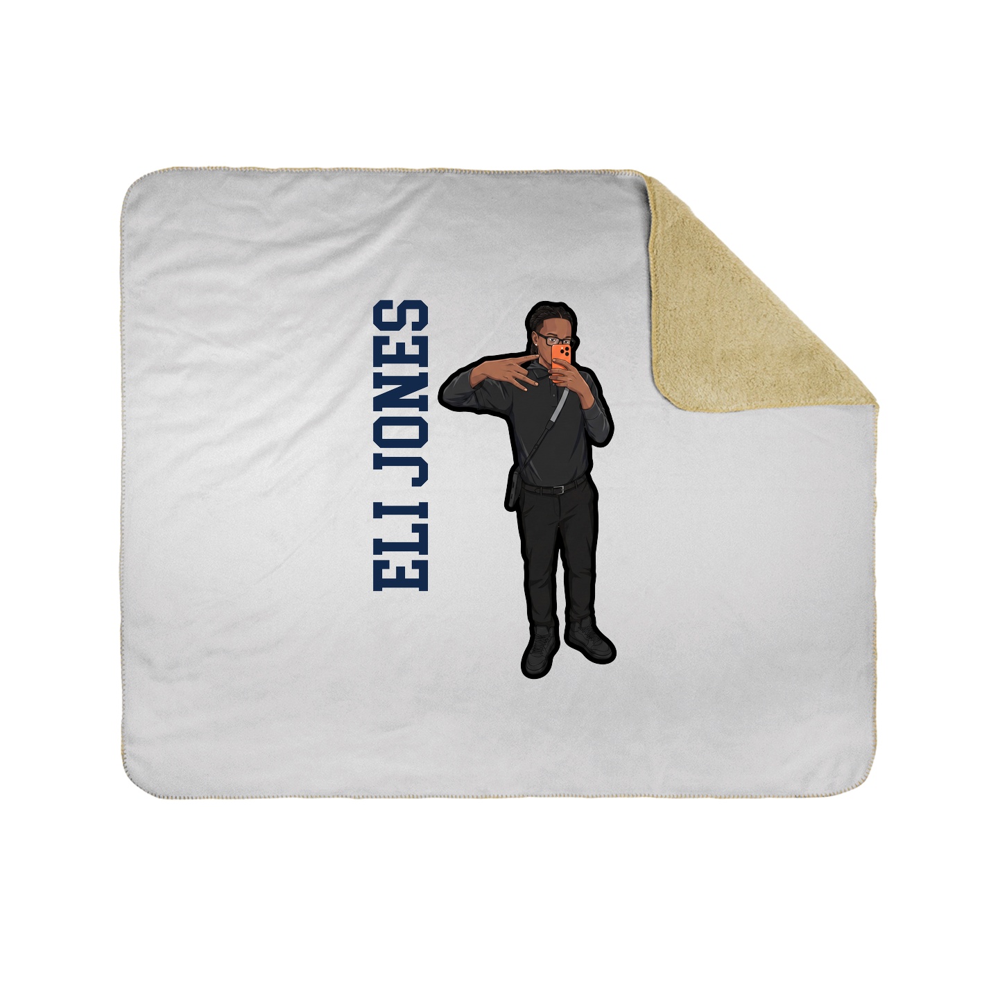 Throw Blanket — Name Vertical in White
