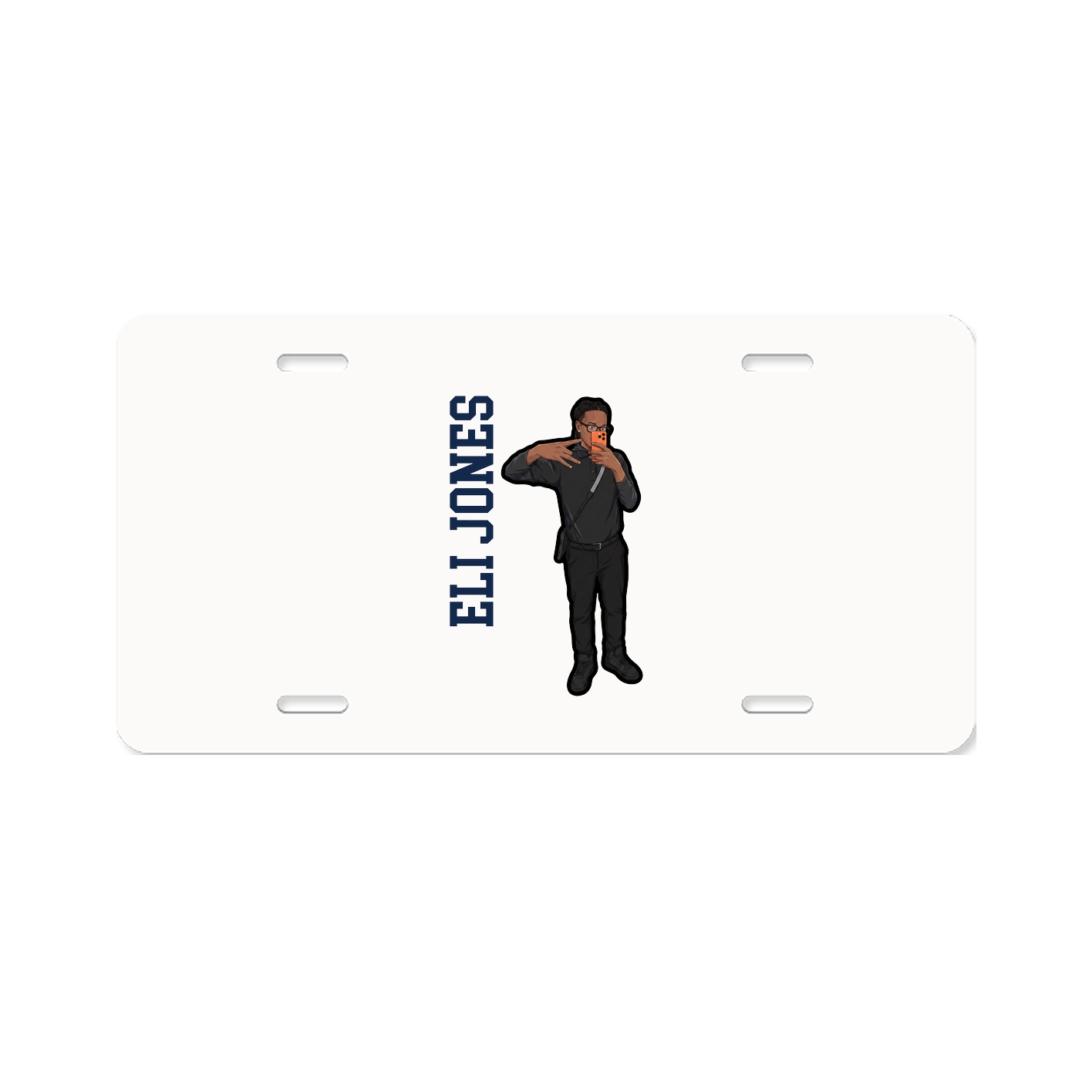 License Plate — Name Vertical in Classic