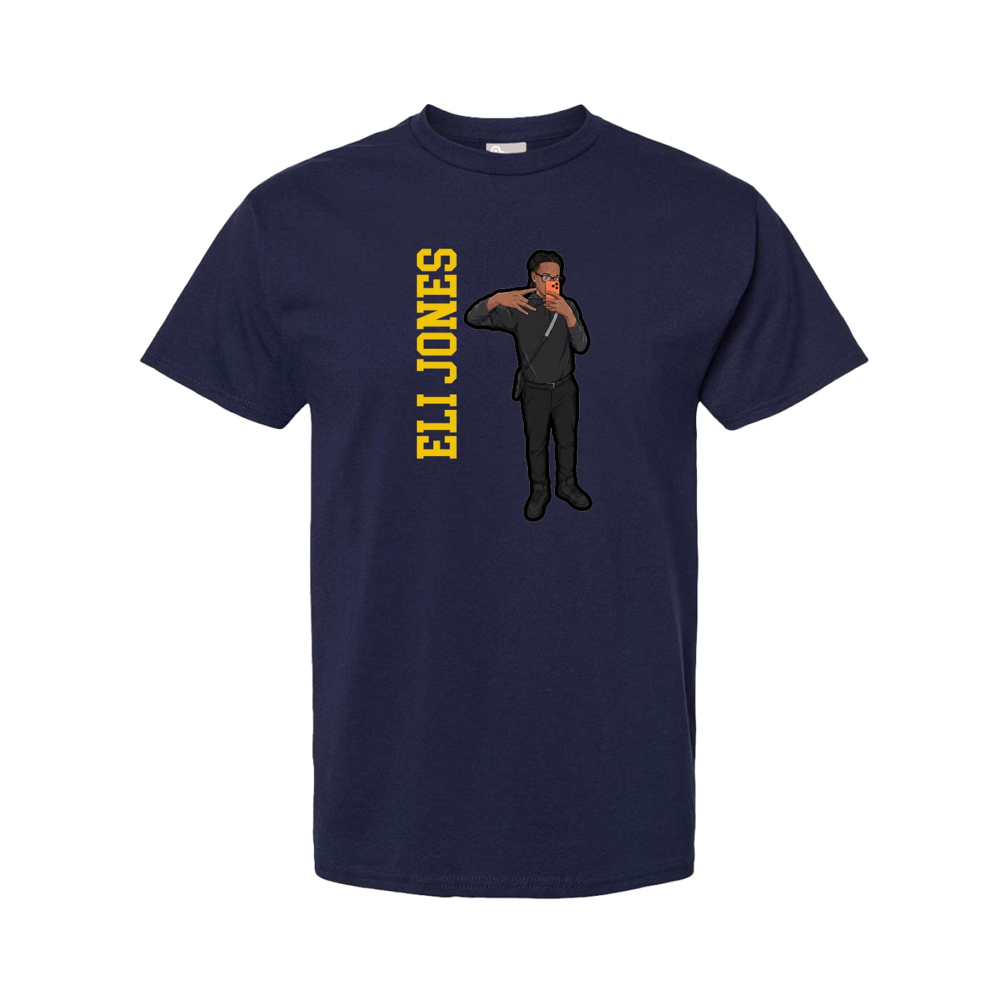 Youth Tee — Name Vertical in Navy