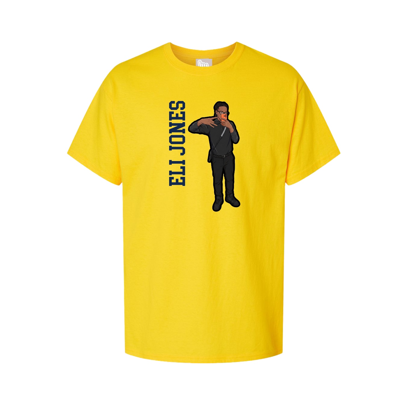 Youth Tee — Name Vertical in Gold