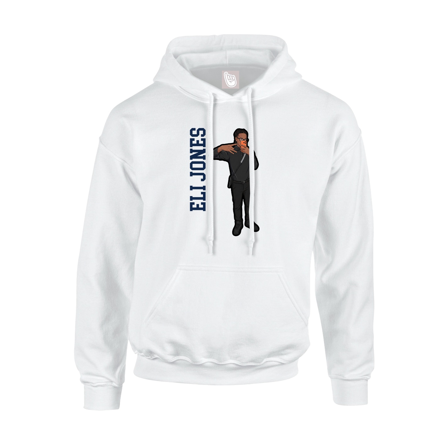 Youth Hoodie — Name Vertical in White