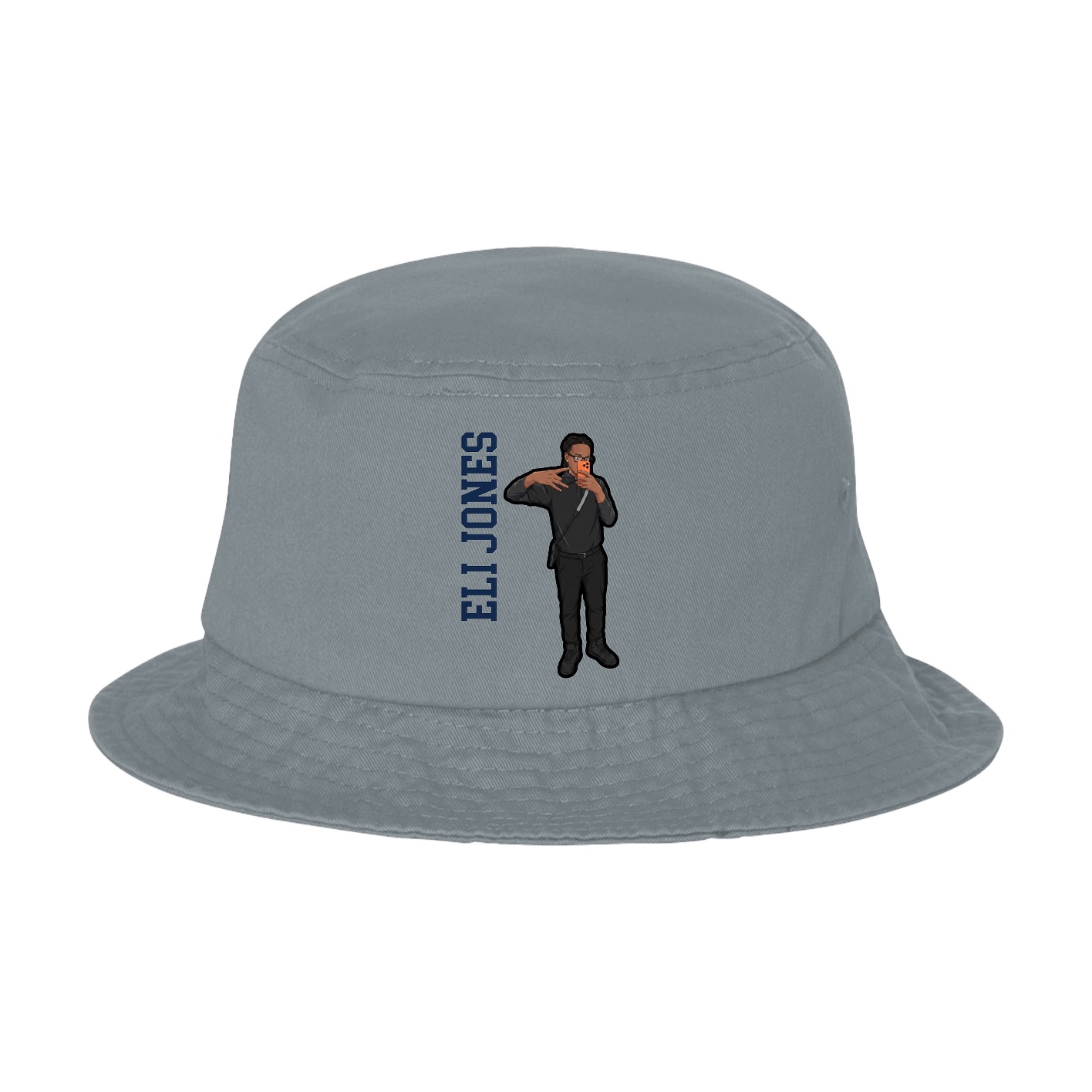 Bucket Cap — Name Vertical in Grey