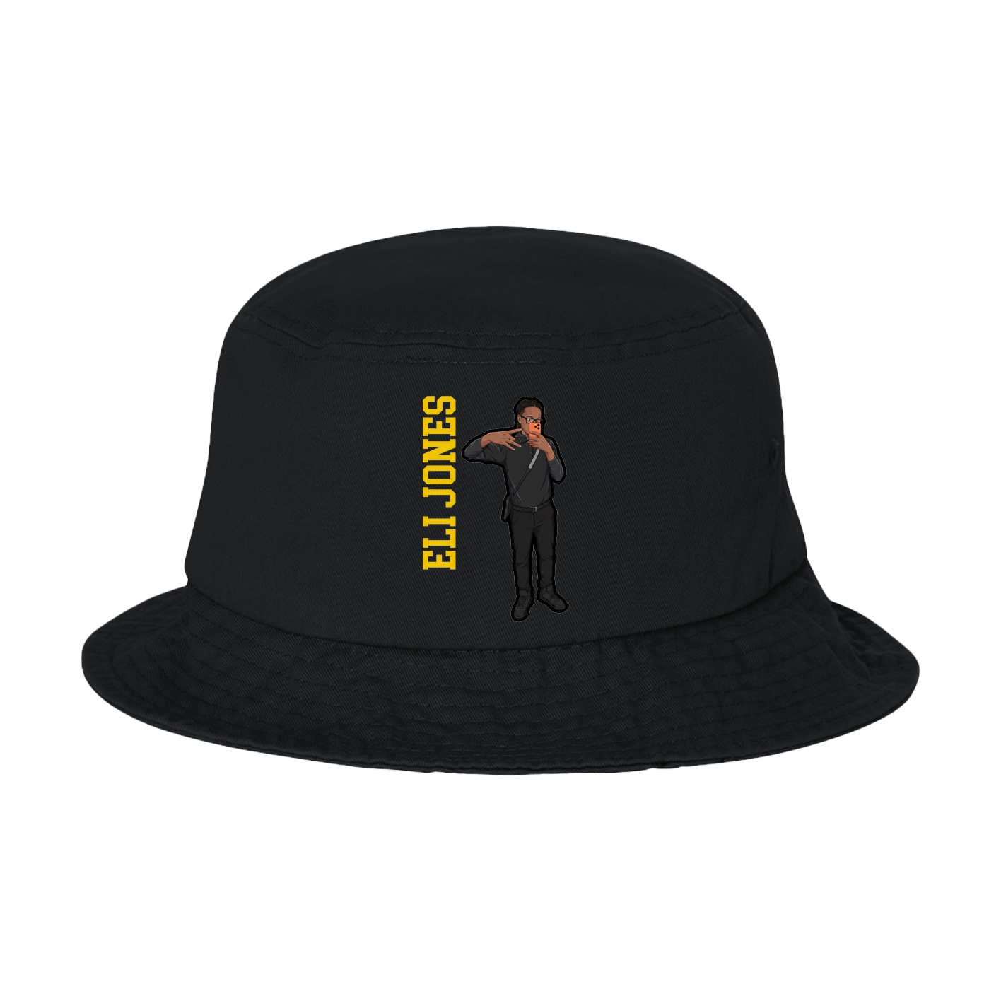 Bucket Cap — Name Vertical in Black