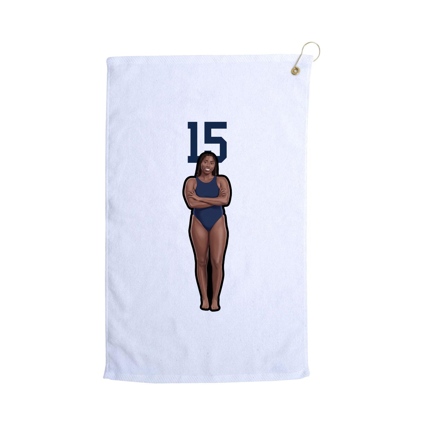 Golf Towel — Number Top in White
