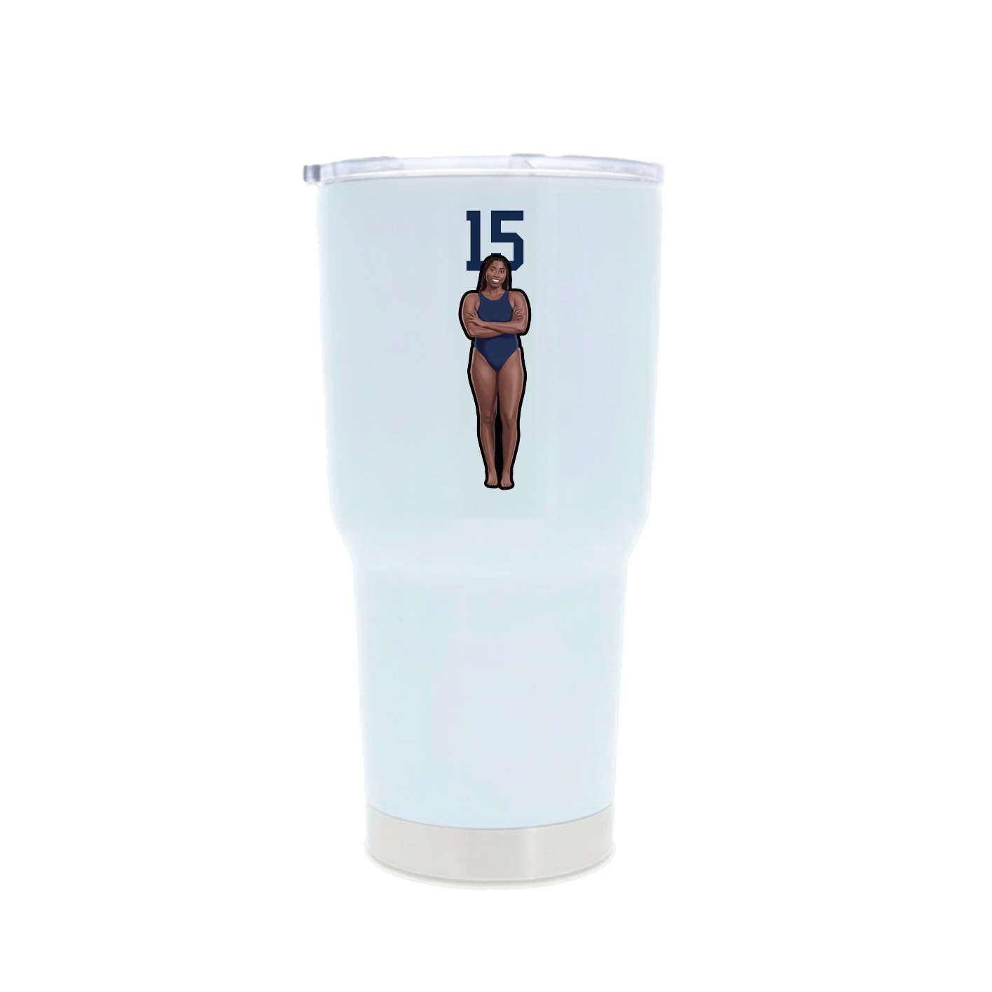 30oz Stainless Steel Tumbler — Number Top in White