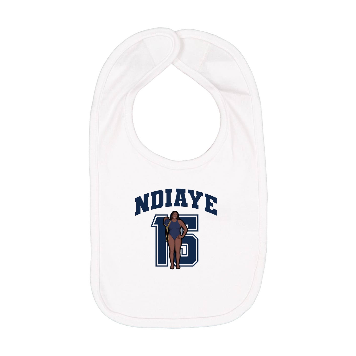 Infant Bib — Number in White