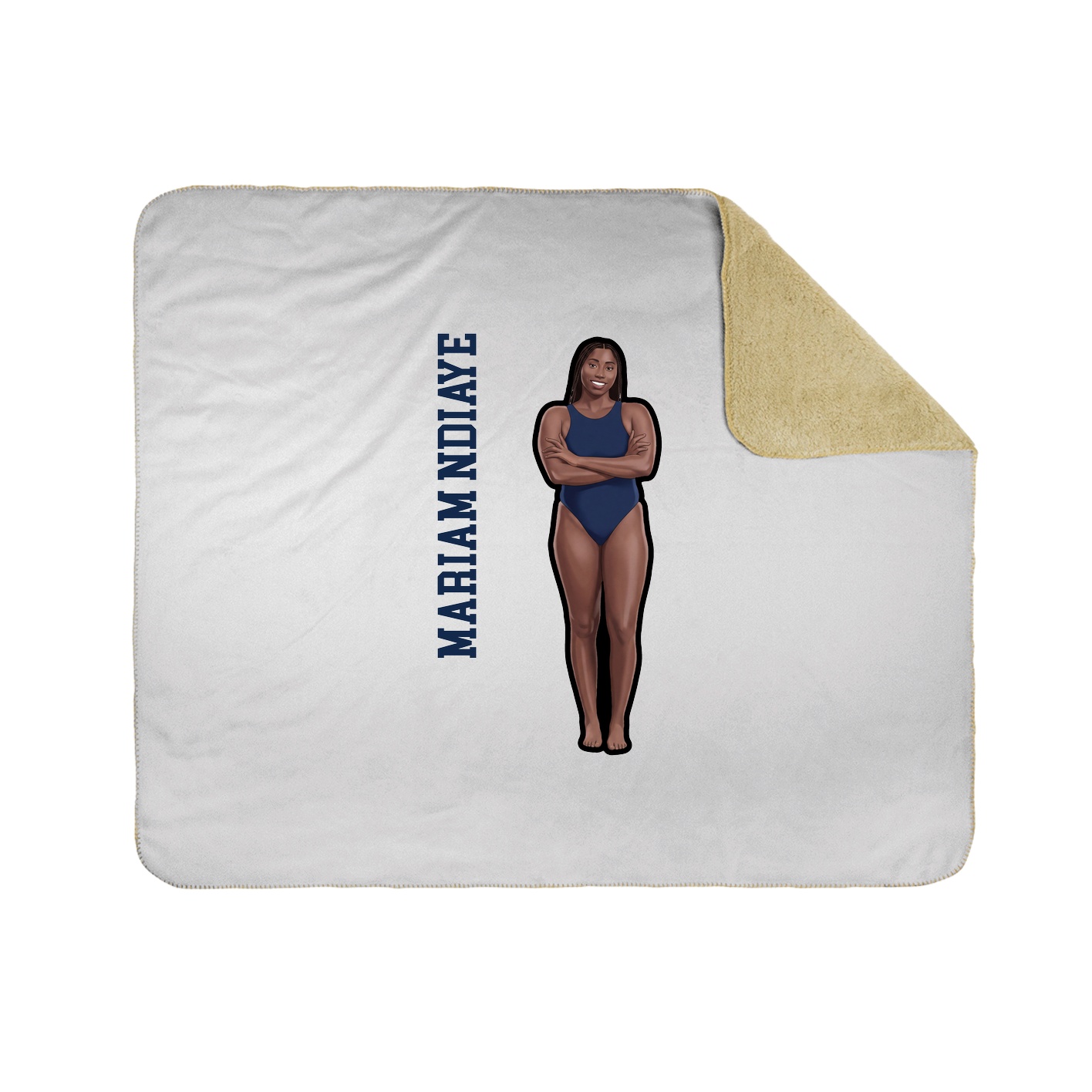 Throw Blanket — Name Vertical in White