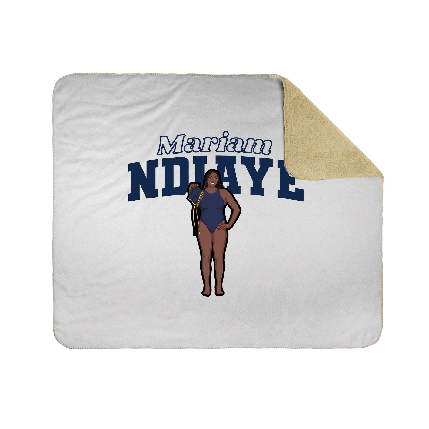 Throw Blanket — Name Arch in White