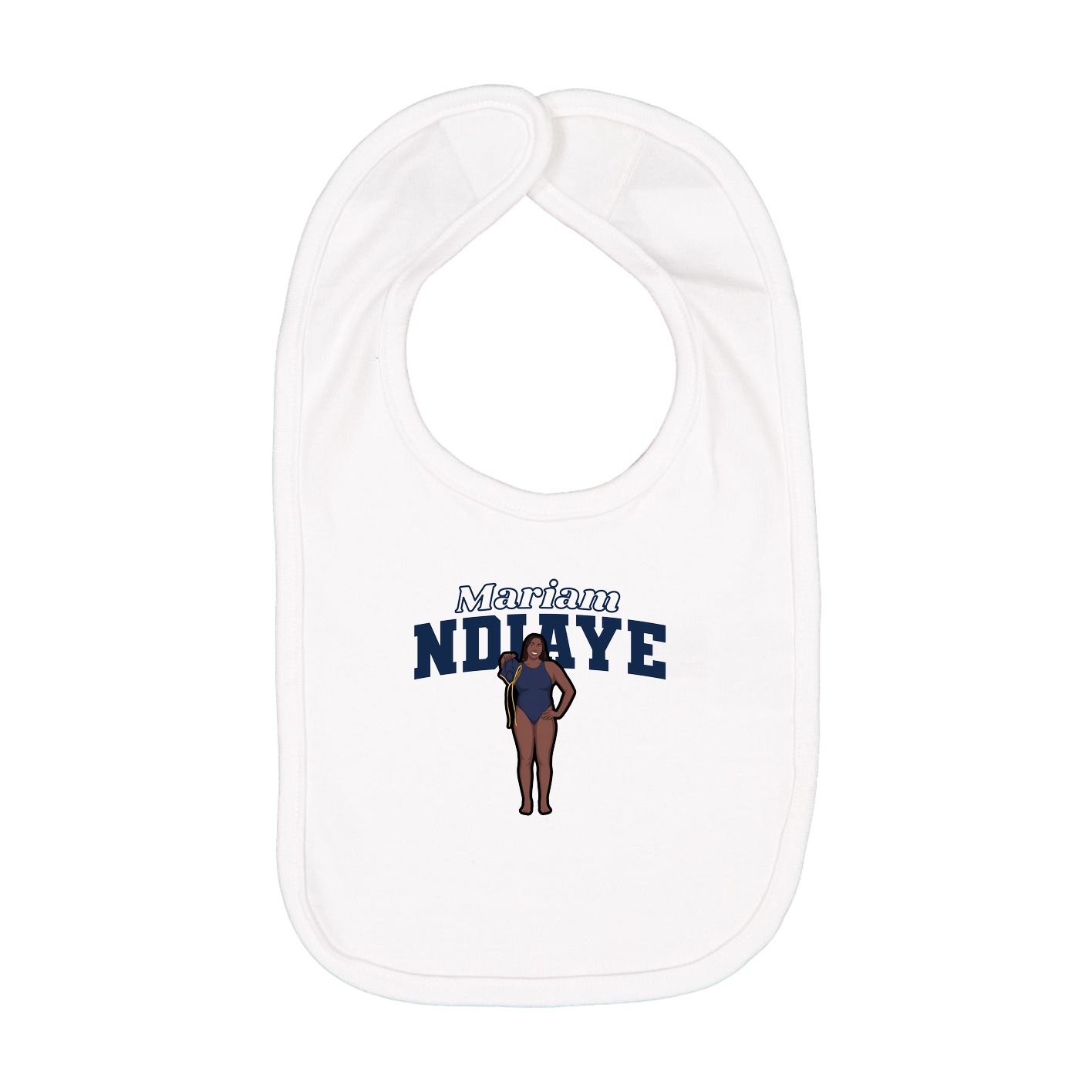 Infant Bib — Name Arch in White