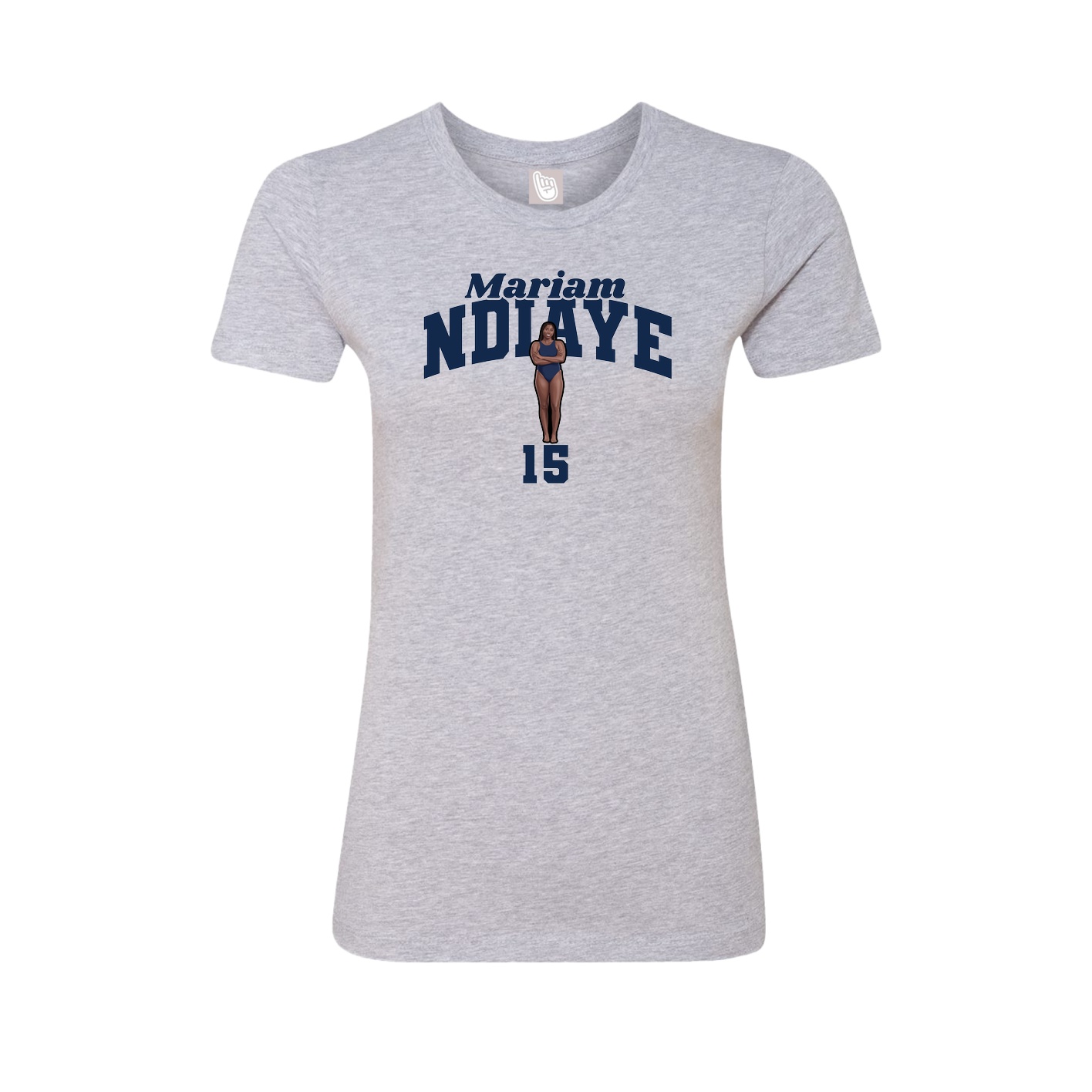 Fitted Women's Tee — Signature Arch in Grey