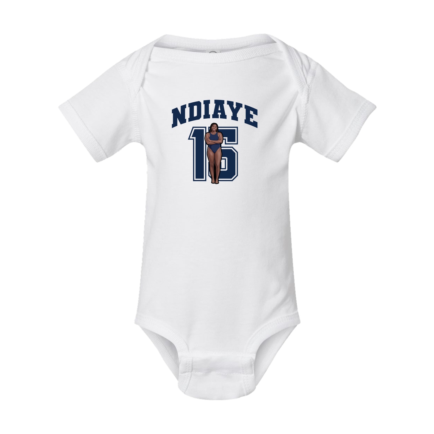 Baby Onesie — Number in White