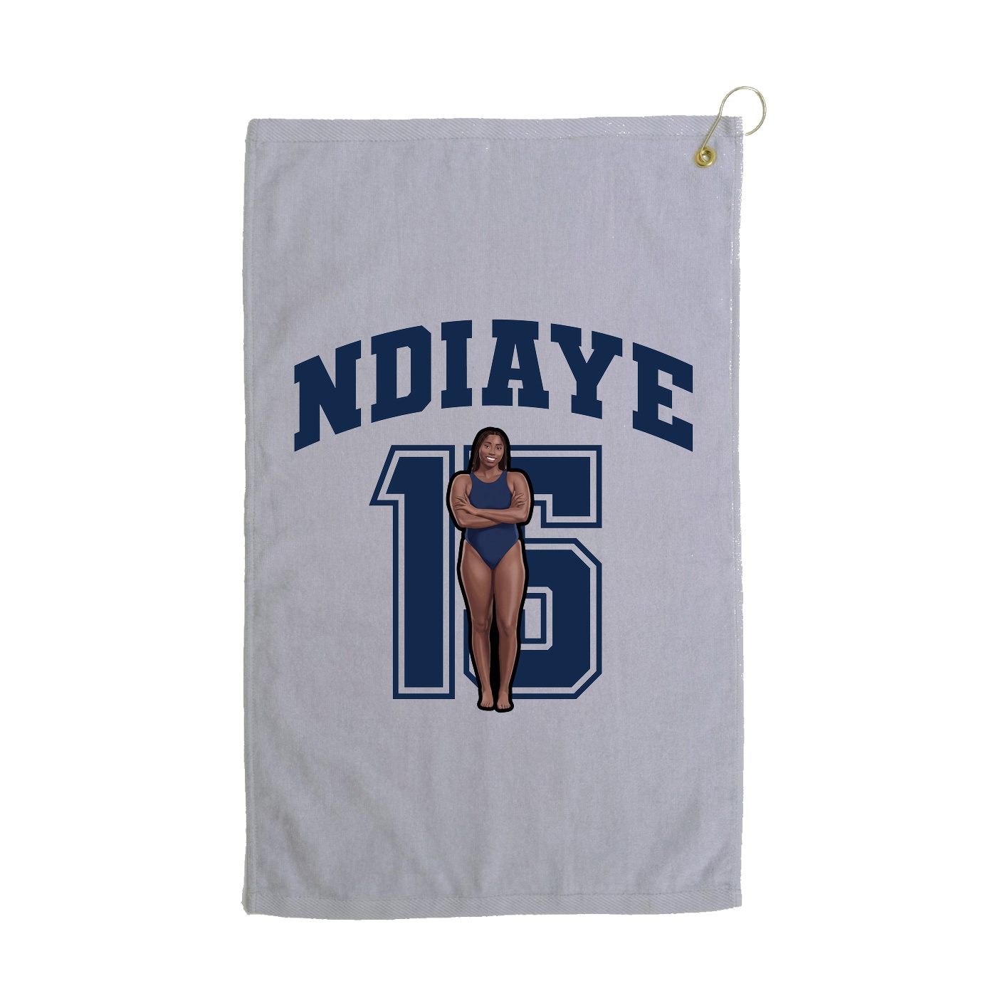 Golf Towel — Number in Grey