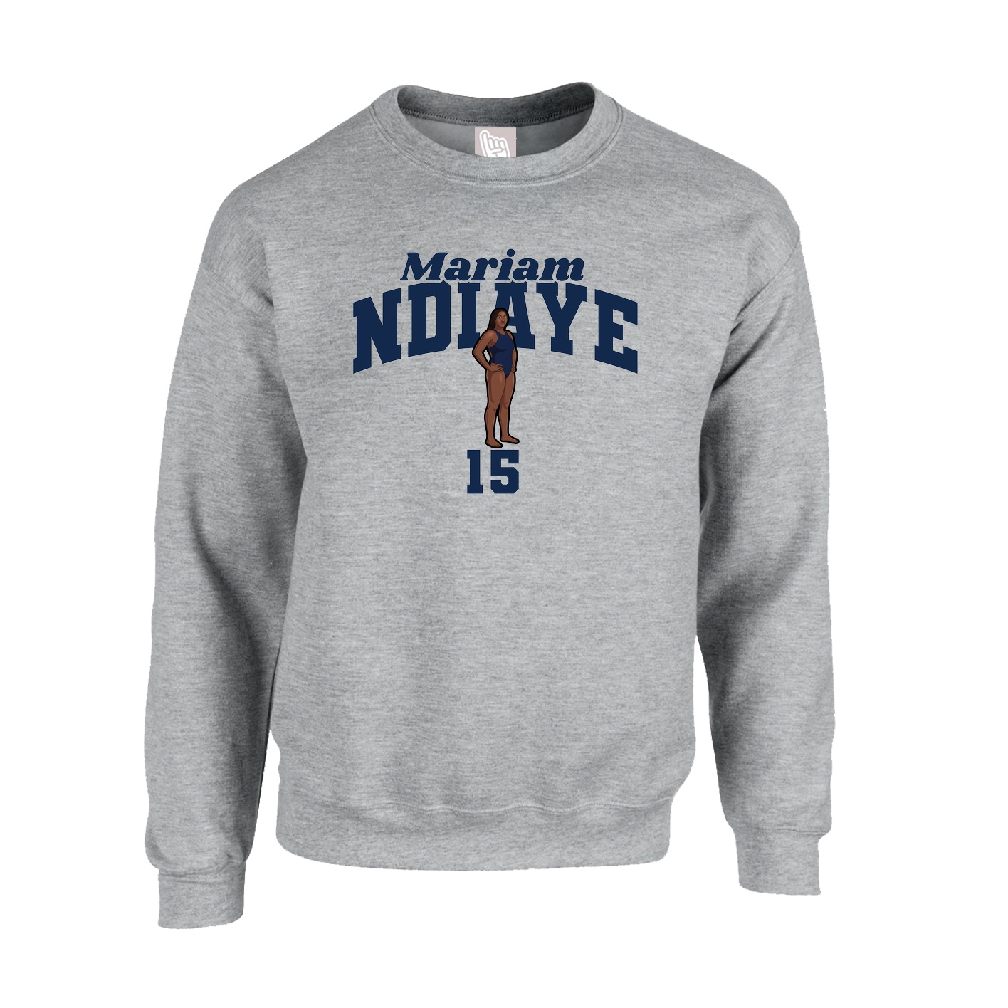 Fleece Crew — Signature Arch in Grey