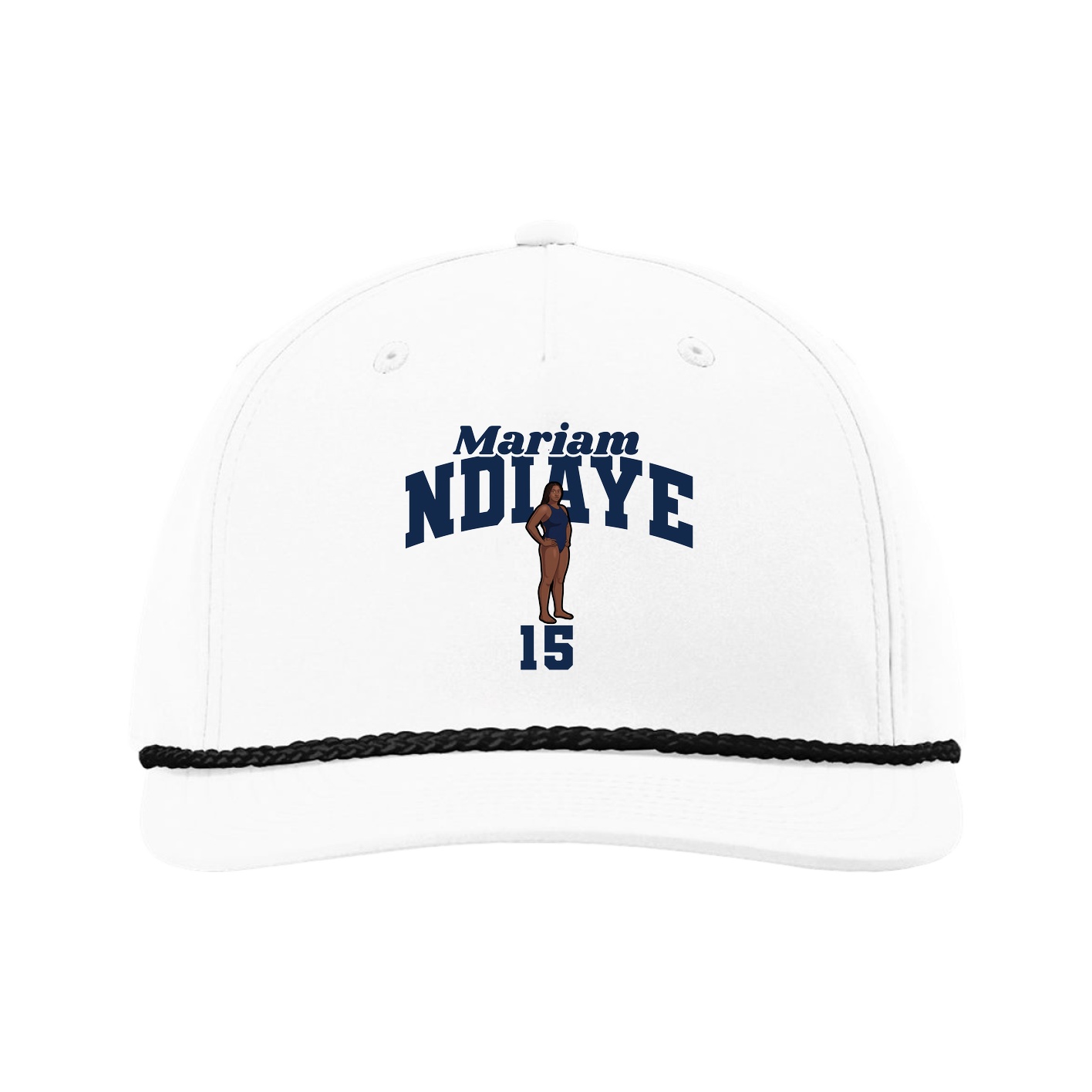 Five-Panel Classic Rope Cap — Signature Arch in White