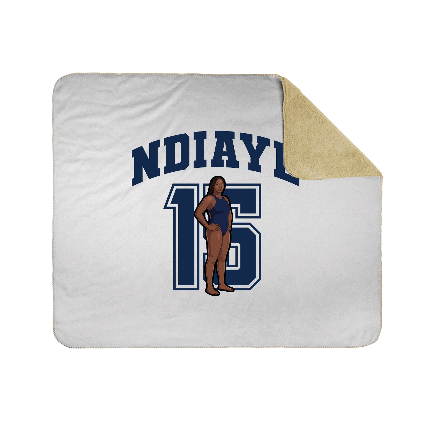 Throw Blanket — Number in White