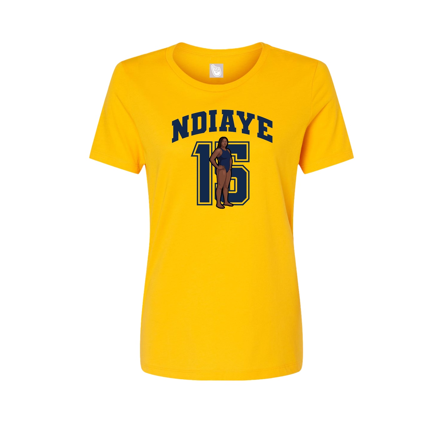 Fitted Women's Tee — Number in Gold