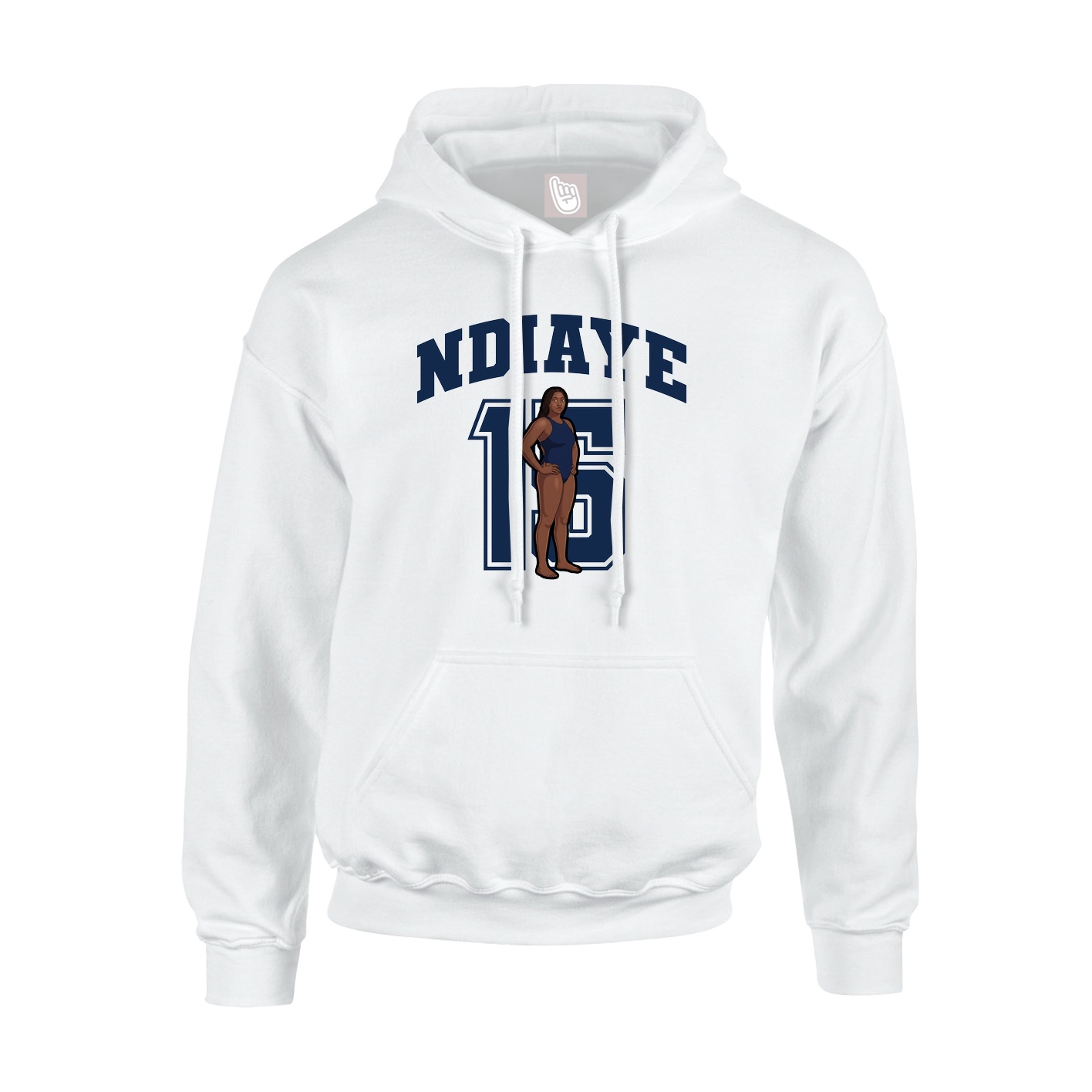 Hoodie — Number in White