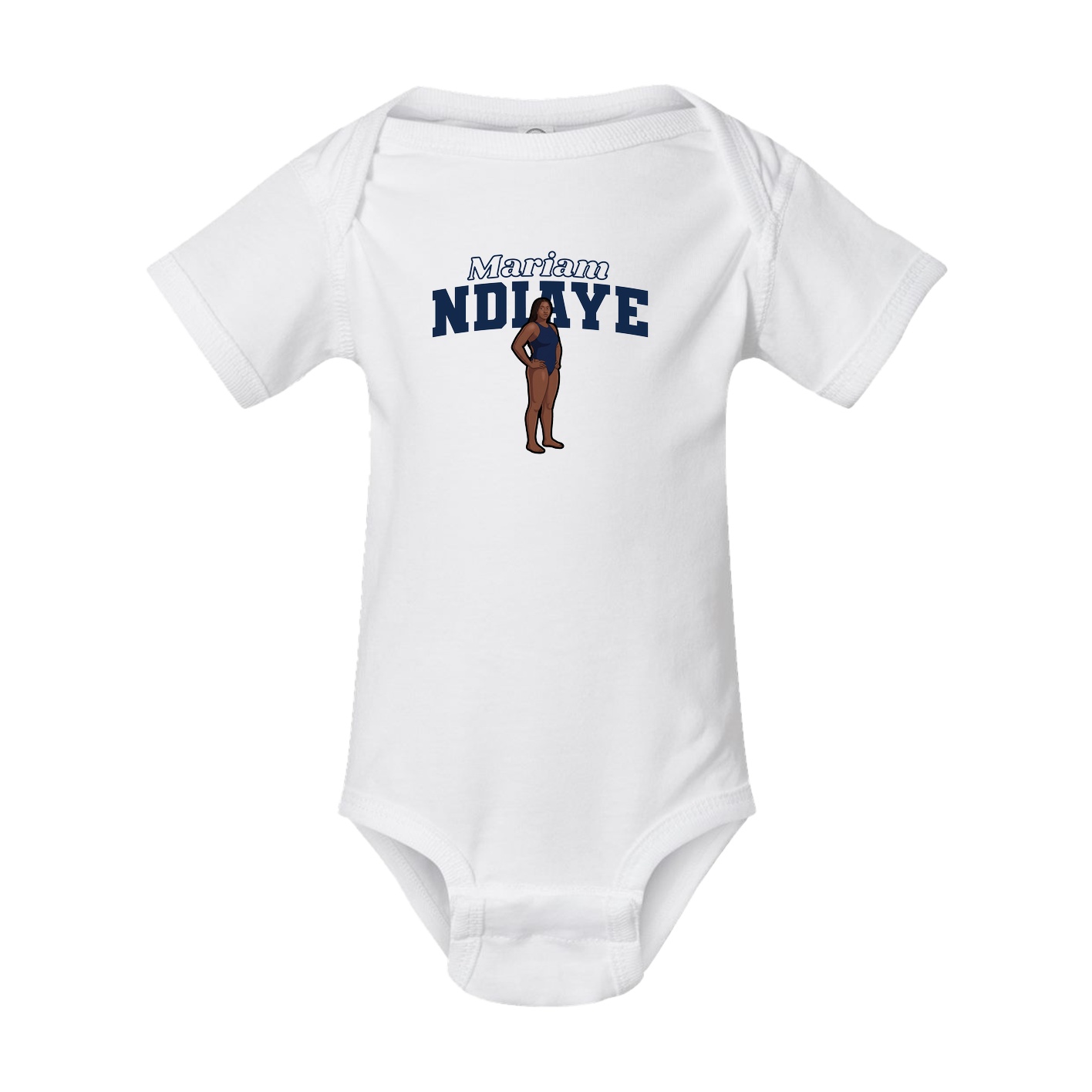 Baby Onesie — Name Arch in White