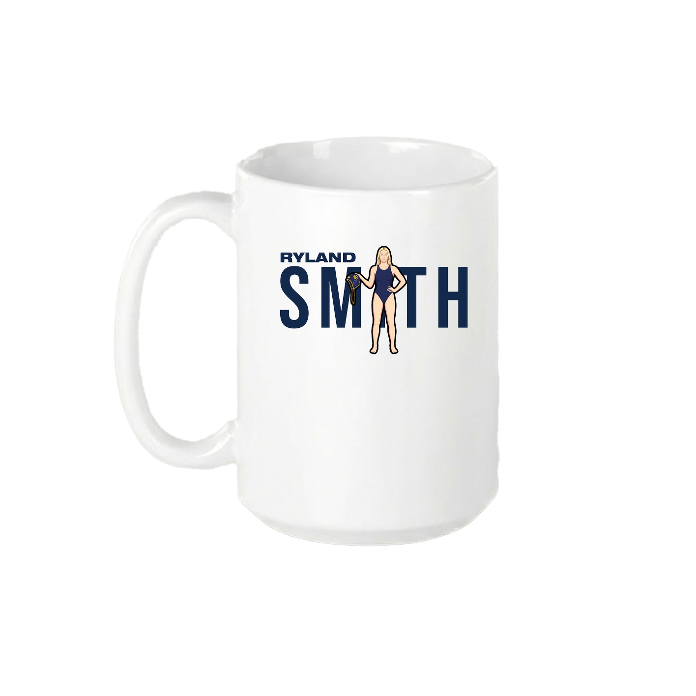 15oz Coffee Mug — Player Name in White