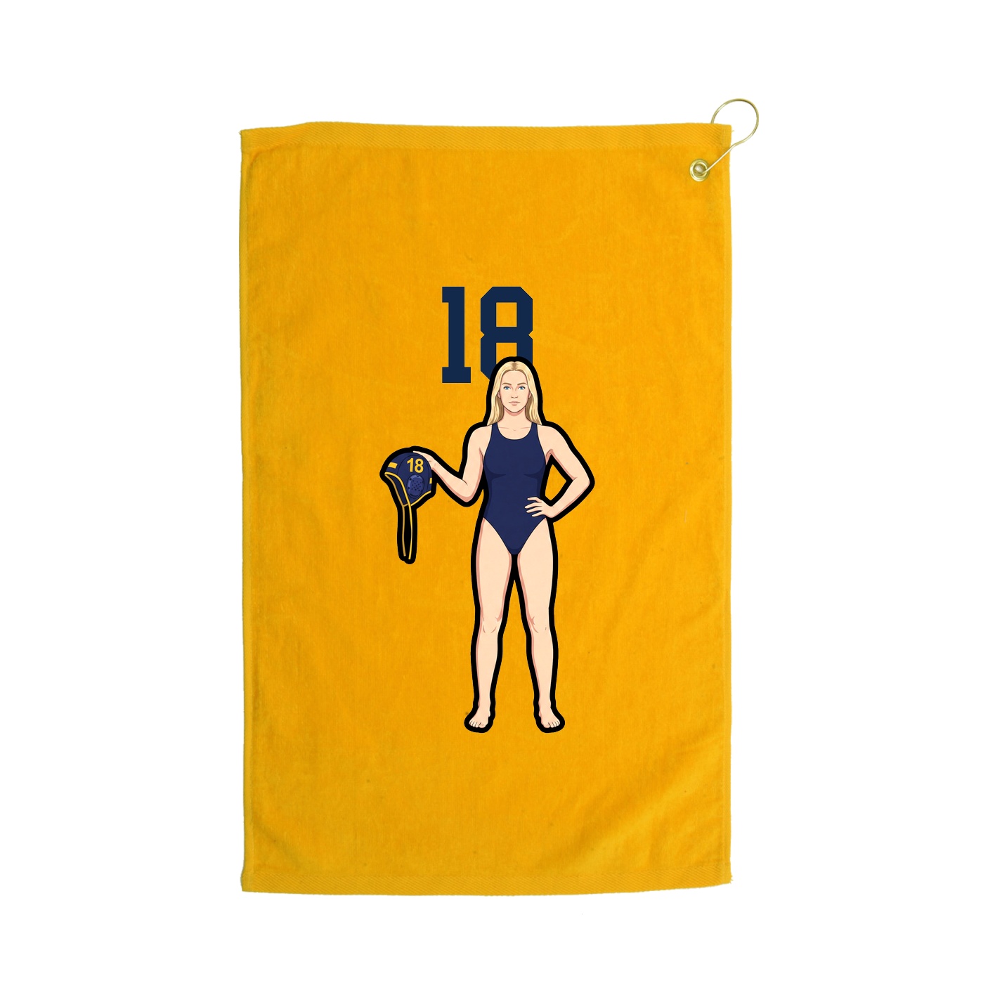 Golf Towel — Number Top in Gold