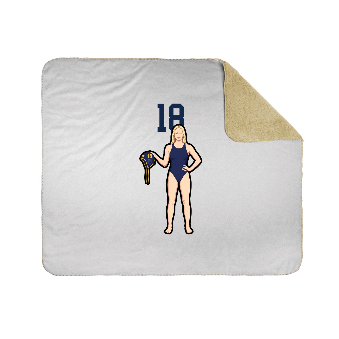 Throw Blanket — Number Top in White