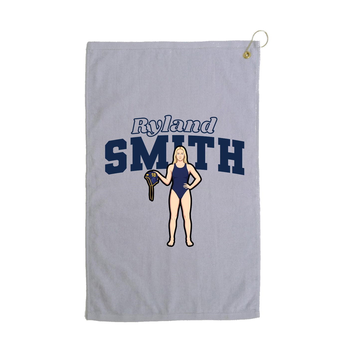 Golf Towel — Name Arch in Grey