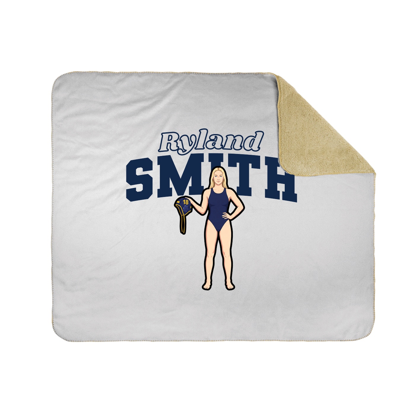 Throw Blanket — Name Arch in White