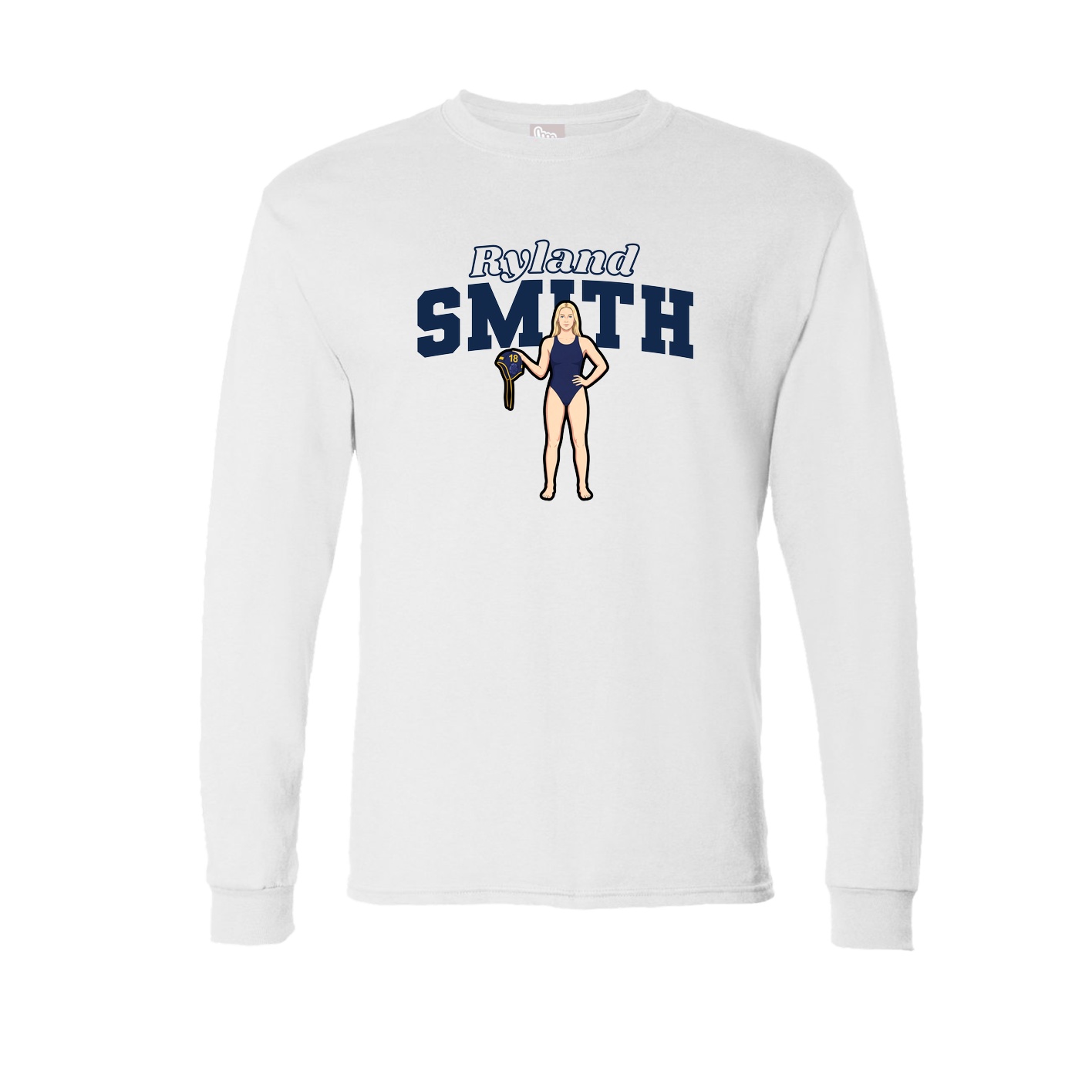 Long Sleeve Tee — Name Arch in White