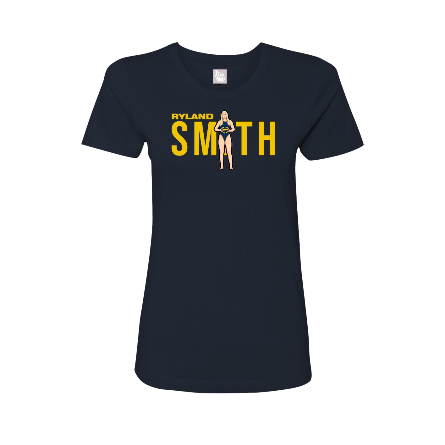 Fitted Women's Tee — Player Name in Navy