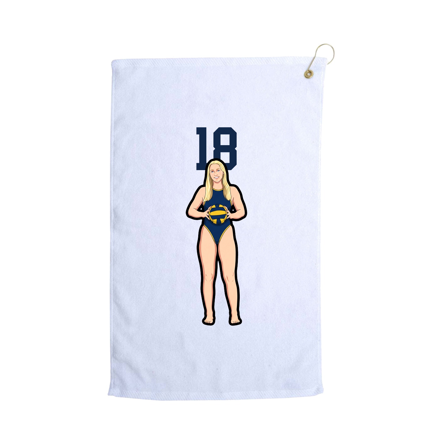 Golf Towel — Number Top in White
