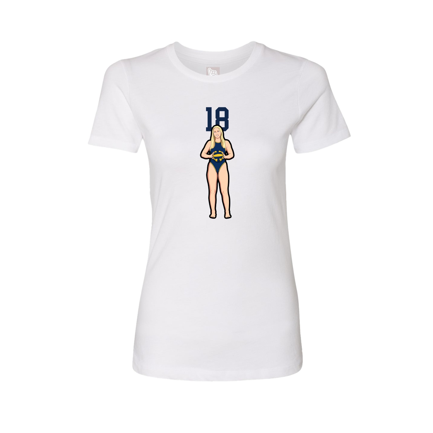 Fitted Women's Tee — Number Top in White