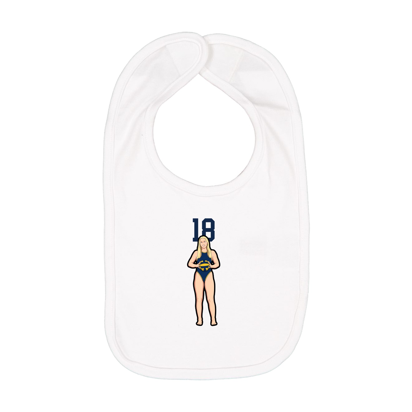 Infant Bib — Number Top in White